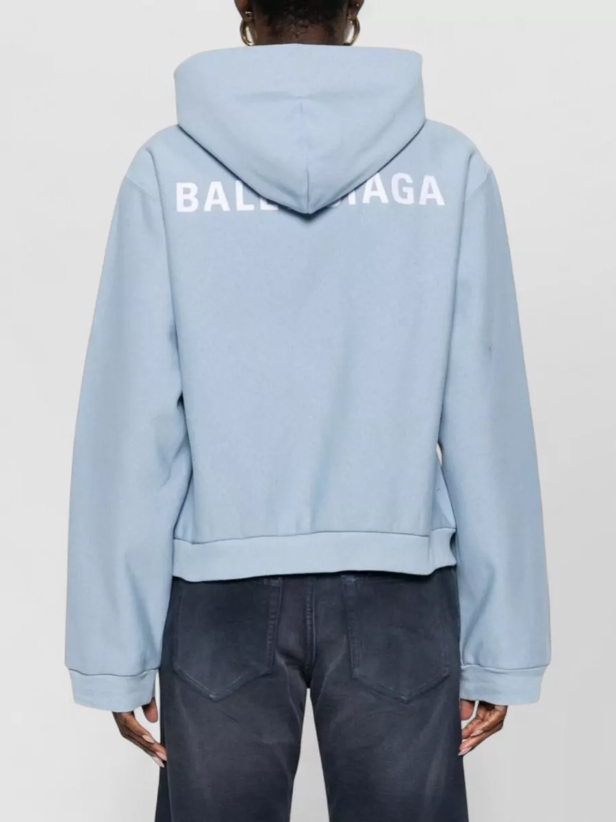 Balenciaga Hooded Top Long Sleeves Front Pockets