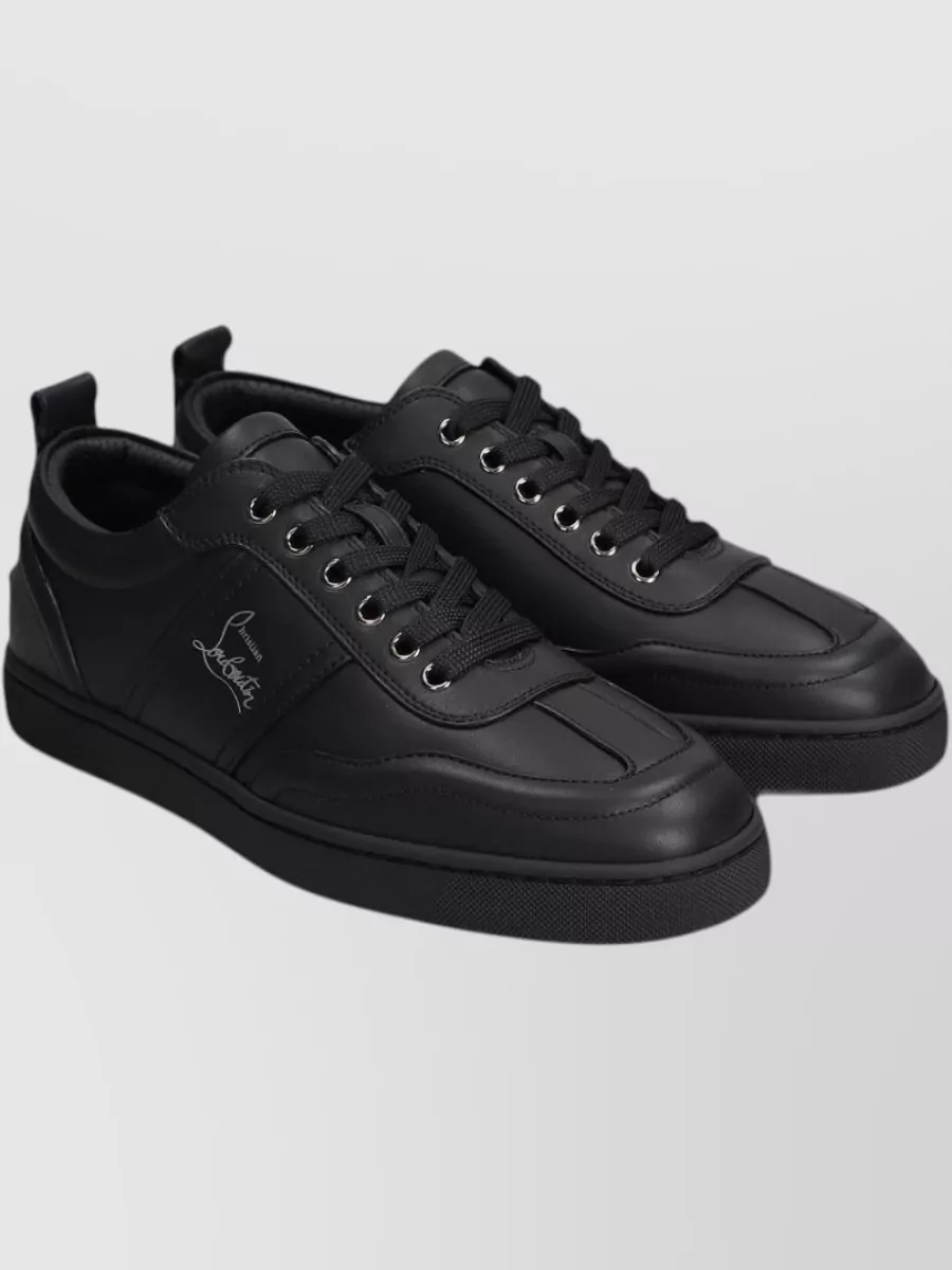 Christian Louboutin Leather Logo Print Lace-Up Sneakers