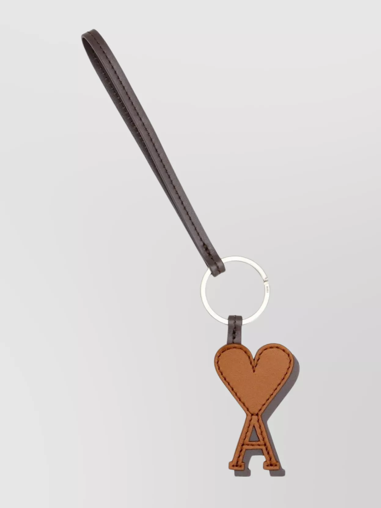Ami Alexandre Mattiussi Leather Logo Charm Keyring Accessory