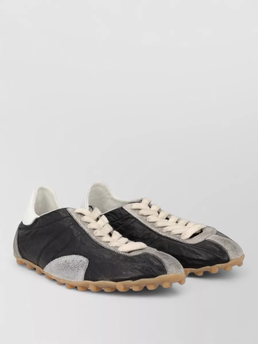 Maison Margiela Leather Low-Top Lace-Up Sneakers