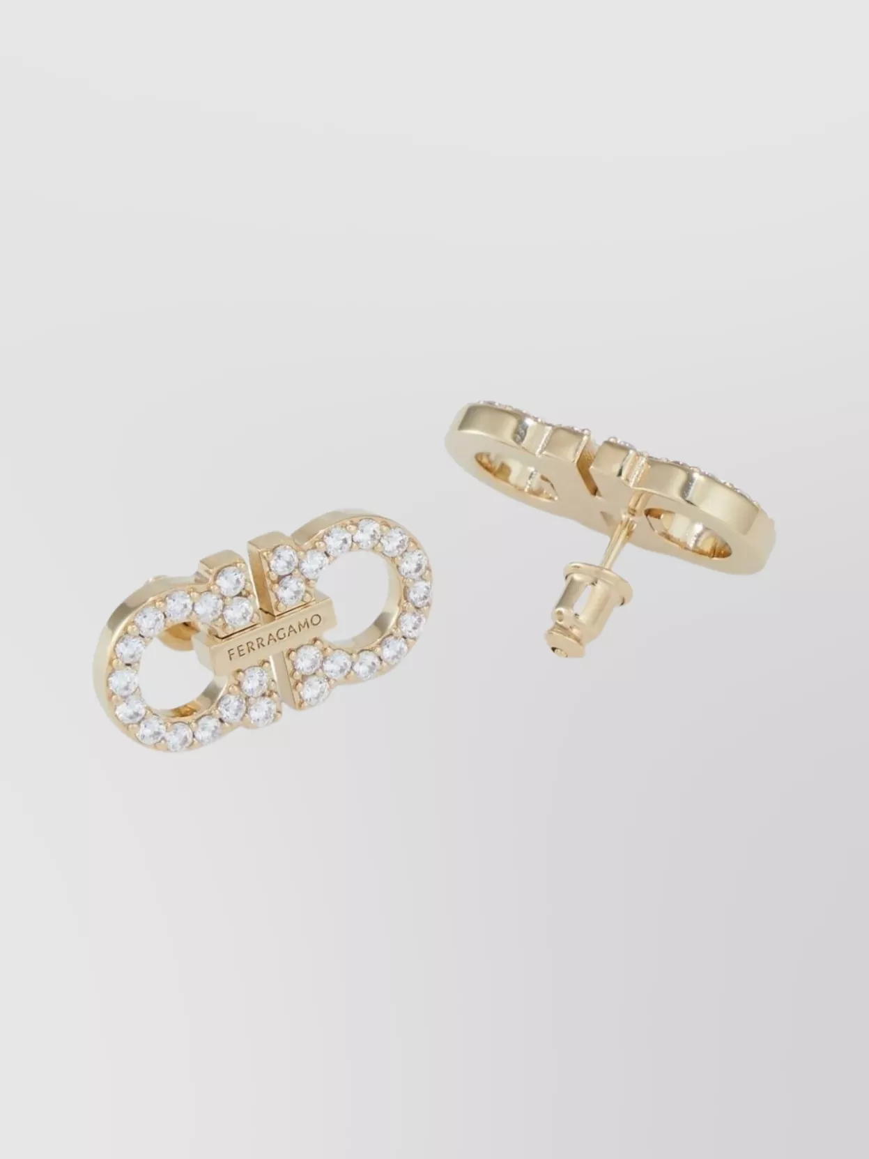 Ferragamo Crystal Stud Earrings Pair