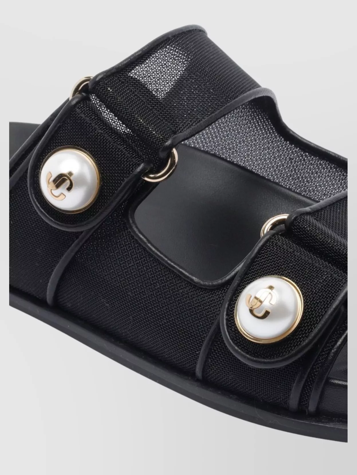 Jimmy Choo Double Strap Embellished Buttons Sandals