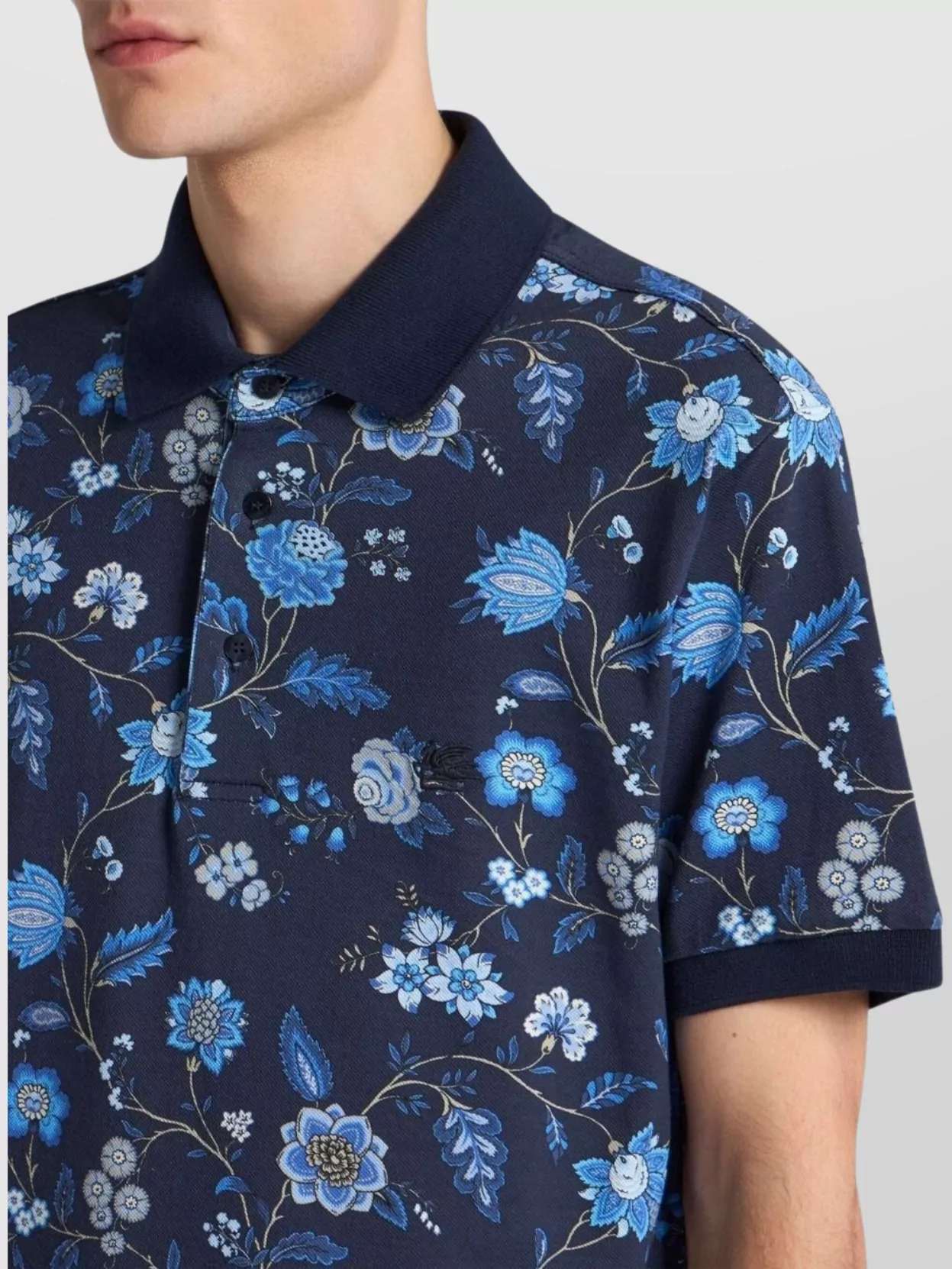Etro Floral Print Polo Shirt