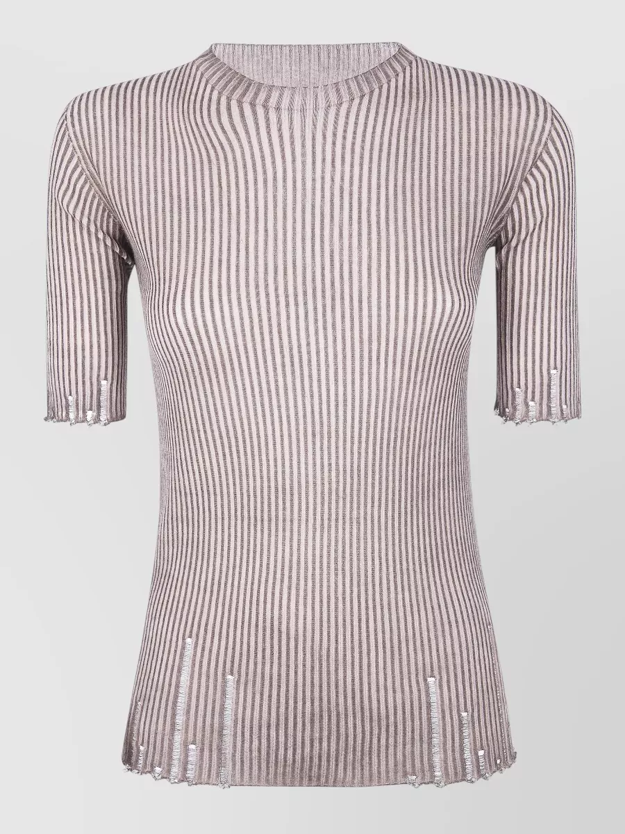 Uma Wang Semi Sheer Knit Top Short Sleeves