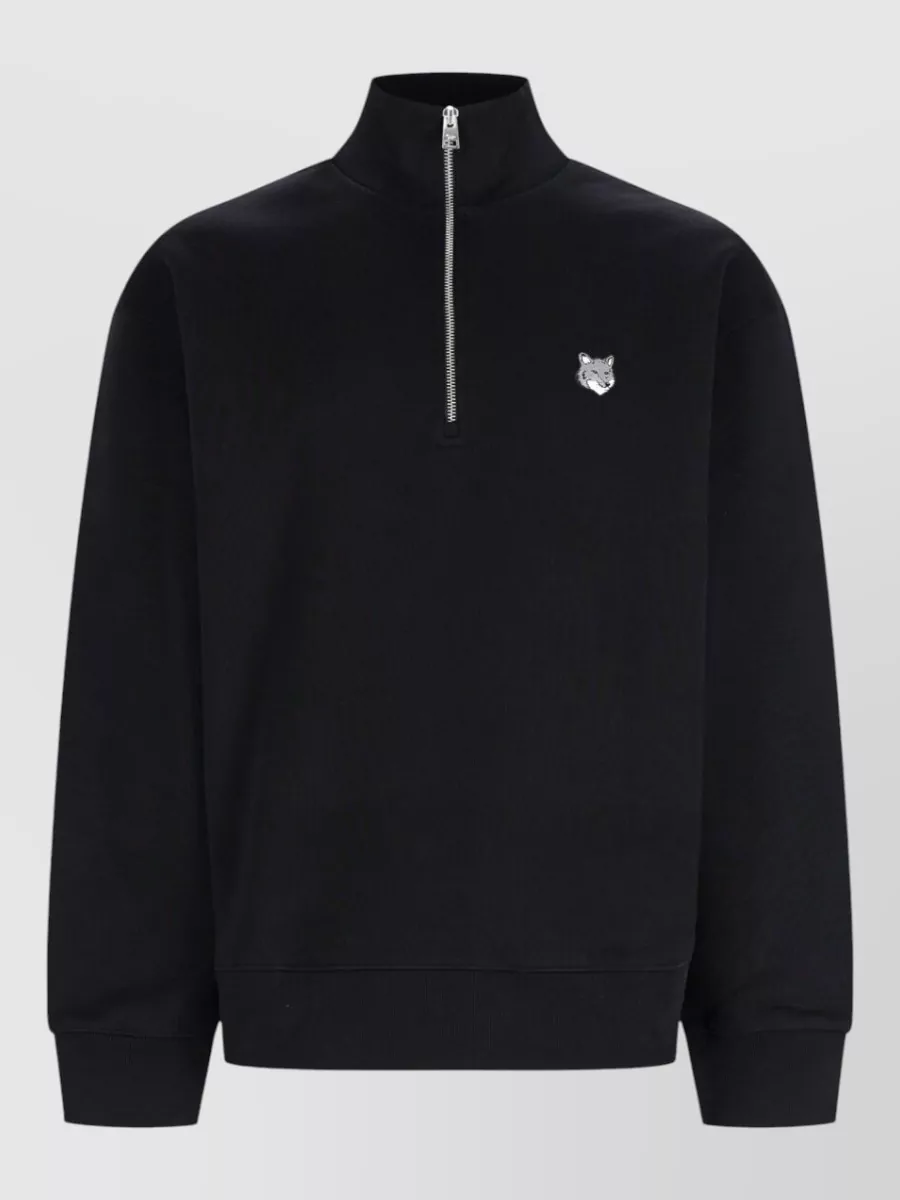 Maison Kitsuné cotton half zip sweatshirt