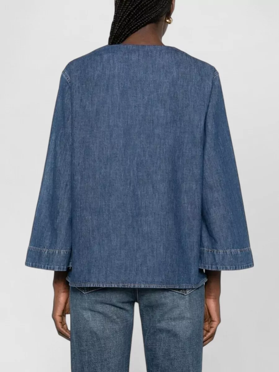 Valentino Garavani Denim V-Neck Shirt