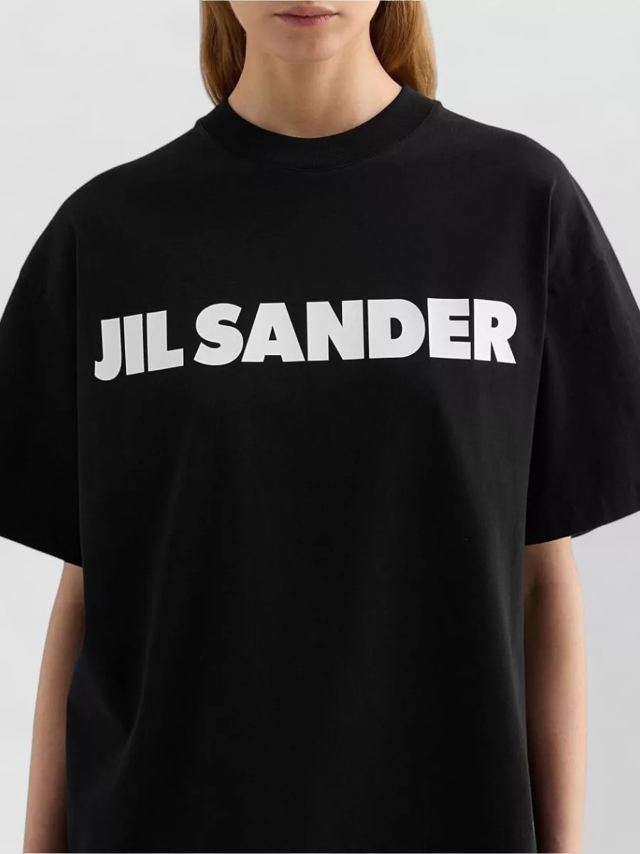Jil Sander Cotton Logo T Shirt Crew Neck