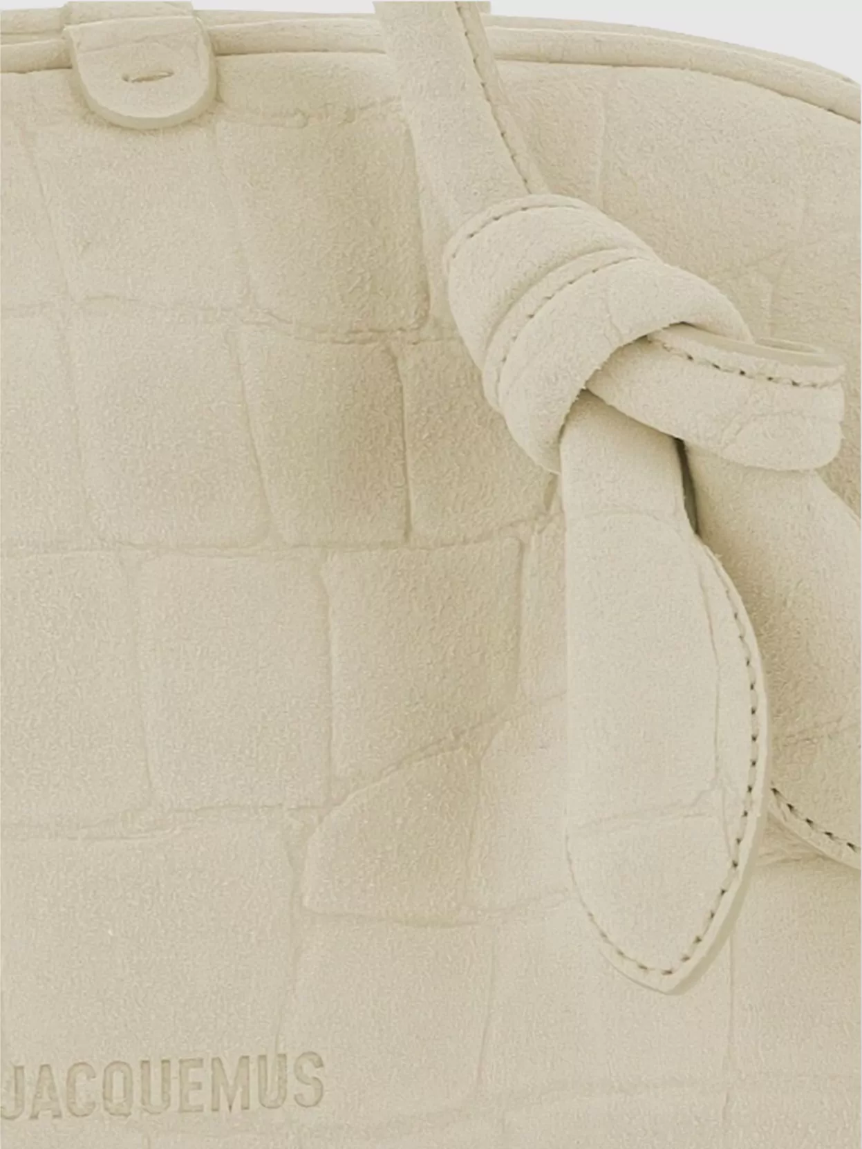 Jacquemus Croc-Embossed Leather Shoulder Bag With Knotted Handle