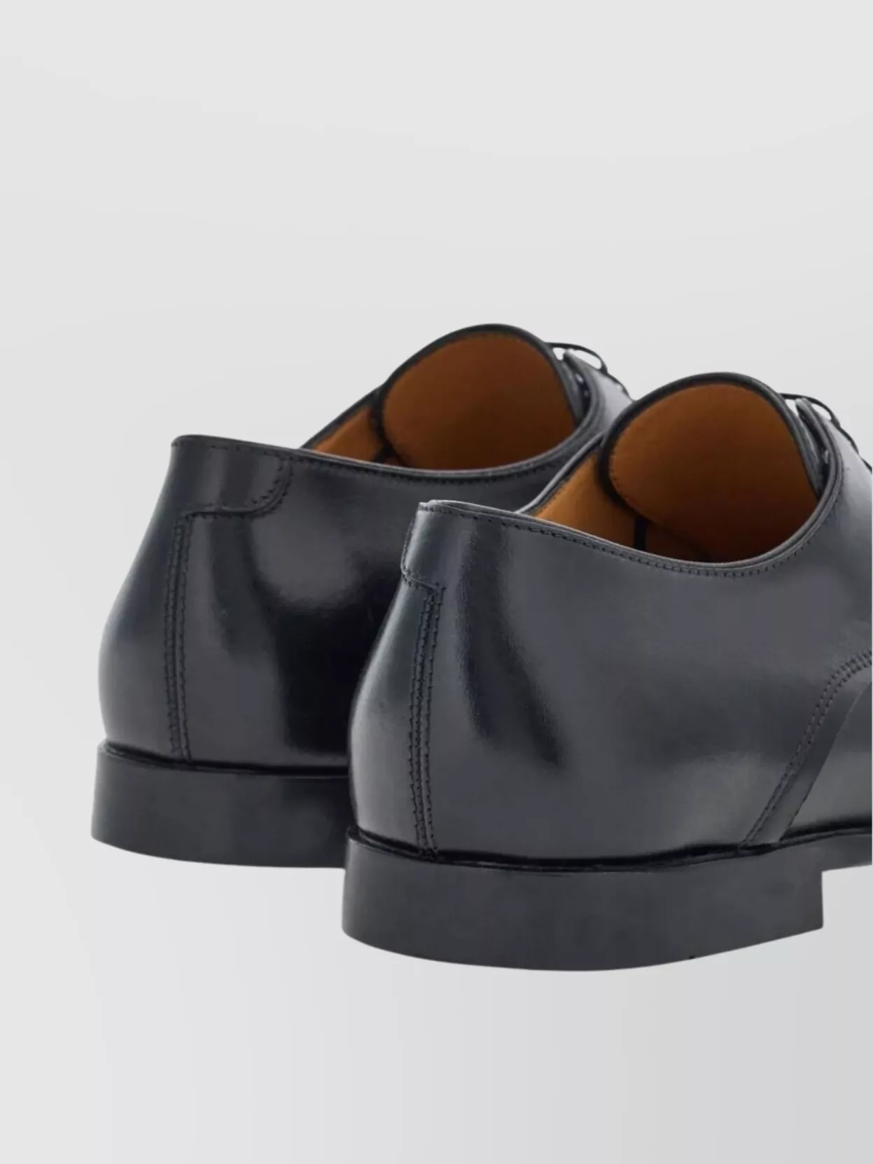 Ferragamo Almond Toe Leather Derby Shoes