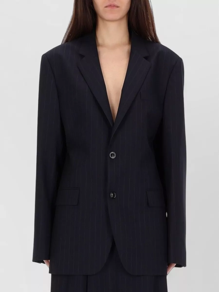 Maison Margiela Pinstripe Jacket Notched Lapels