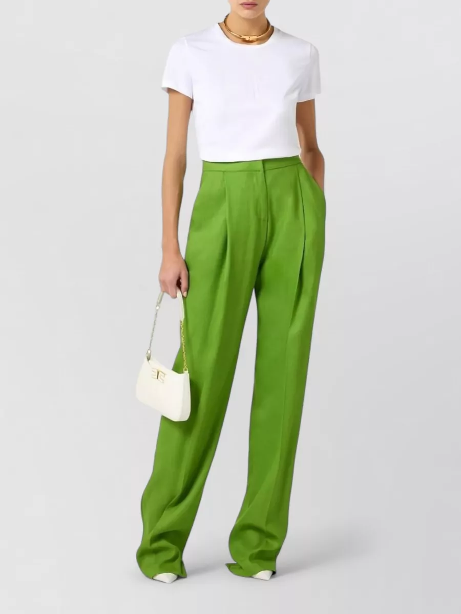 Elisabetta Franchi Crew Neck Top Embossed Nylon Silk Blend