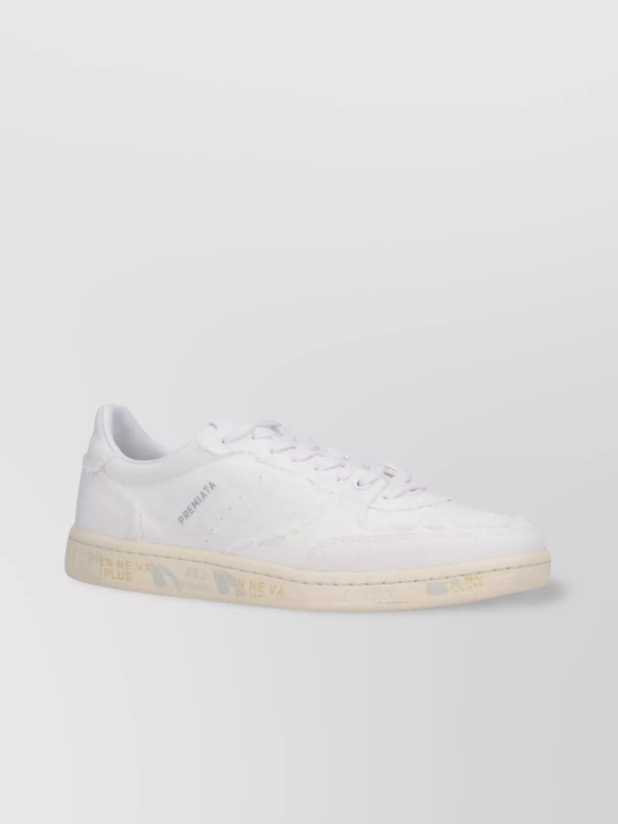 Premiata Round Toe Perforated Low Top Sneakers