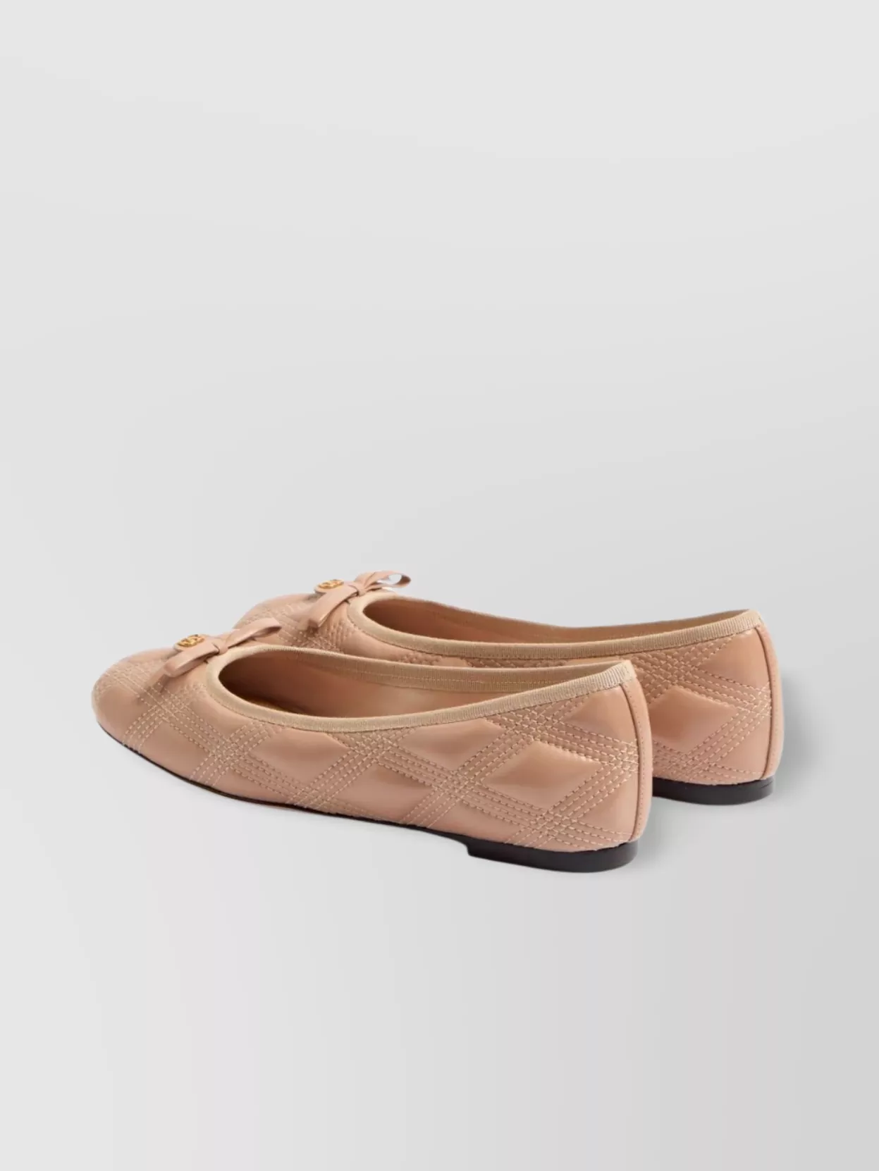 Valentino Garavani Quilted Leather Ballet Flats With Bow Detail
