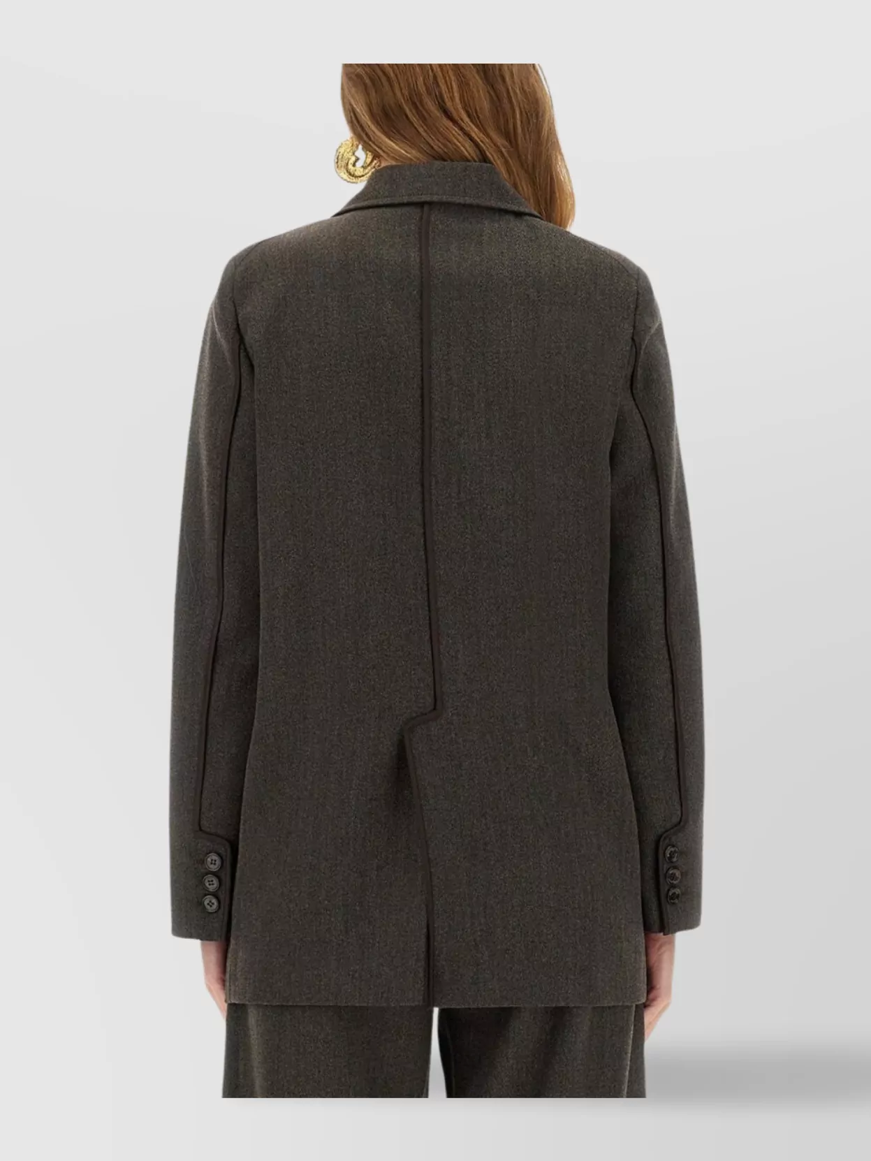 Moschino Longline Jacket With Front Pockets And Notched Lapels In Gray