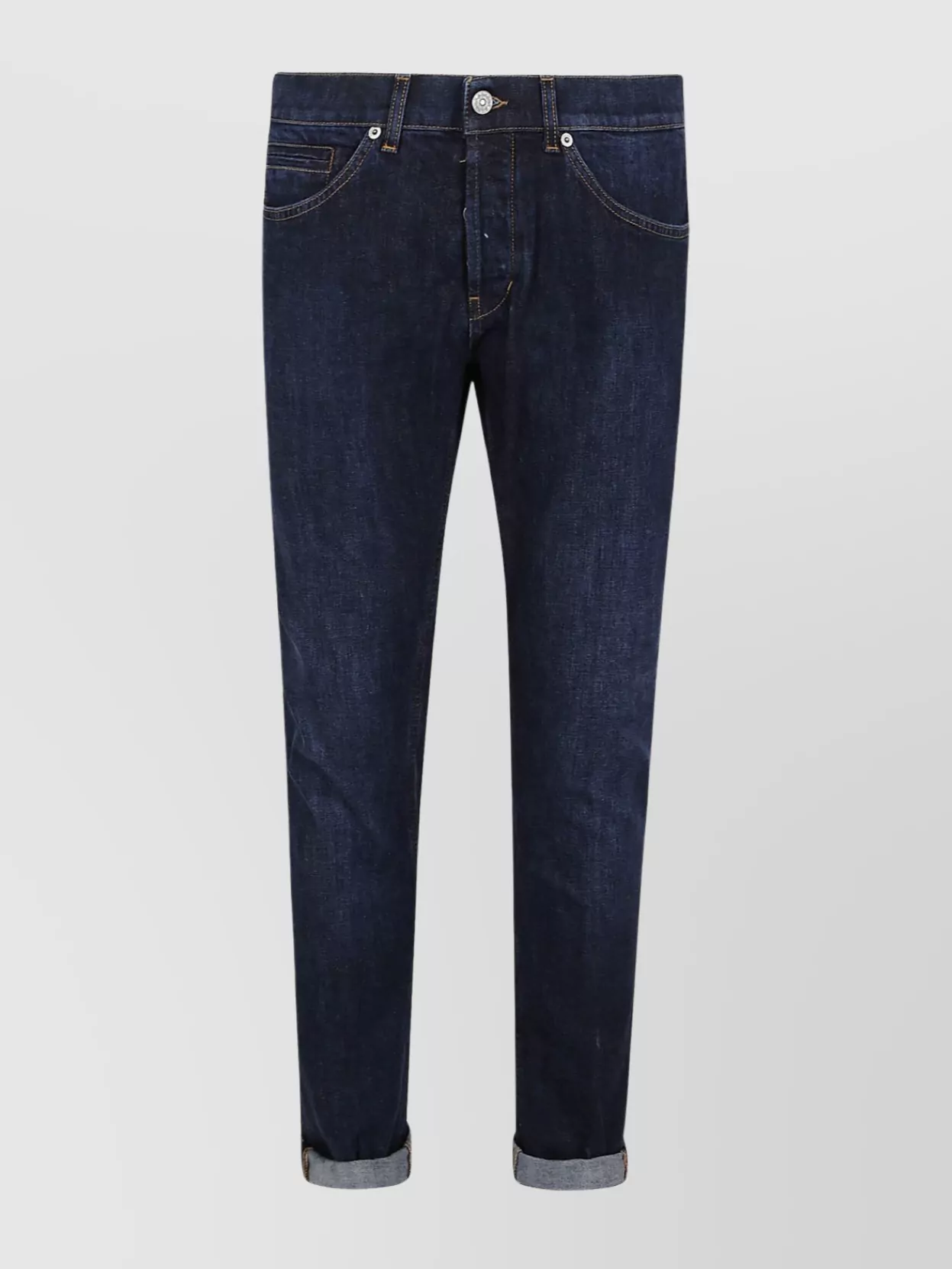 Dondup Rolled Cuffs Five-pocket Trousers With Contrast Stitching