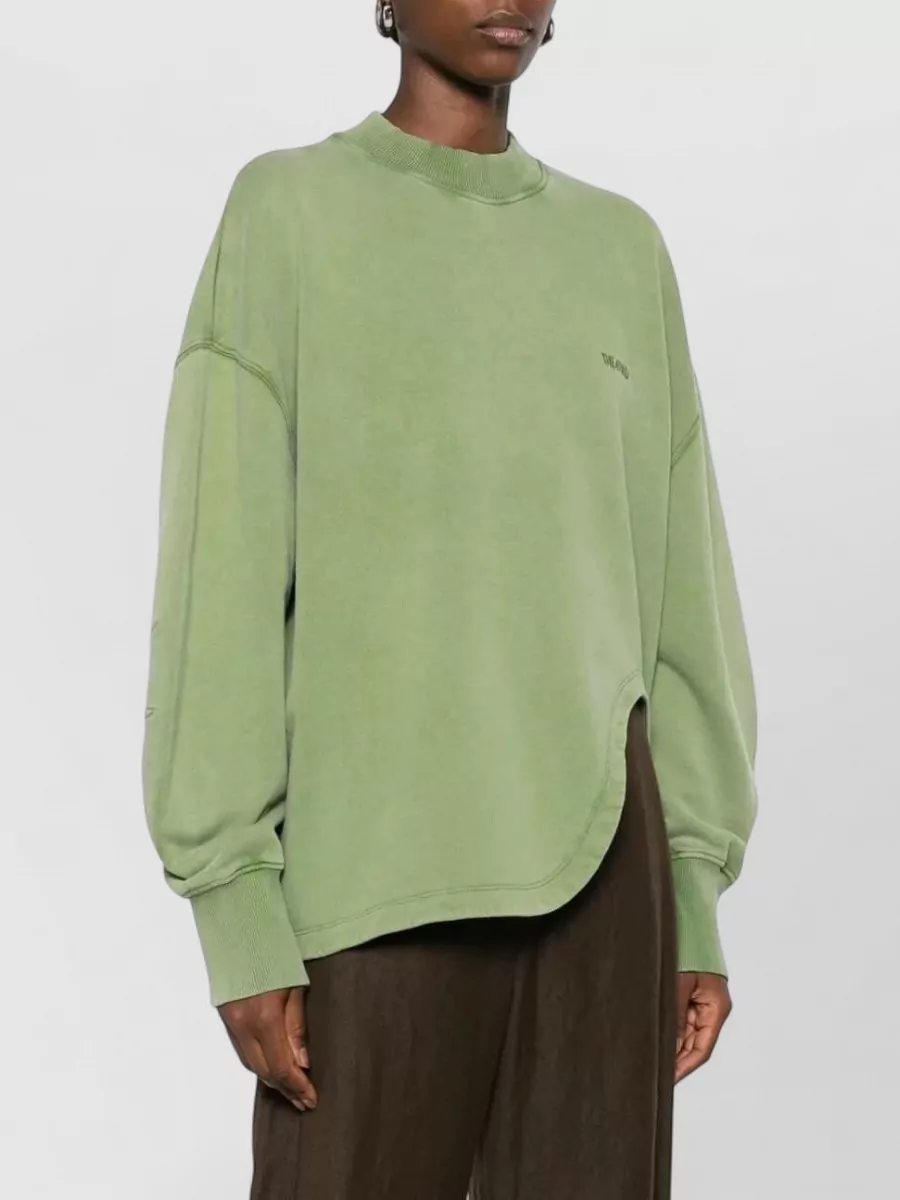 The Attico Ribbed Asymmetric Hem Sweatshirt