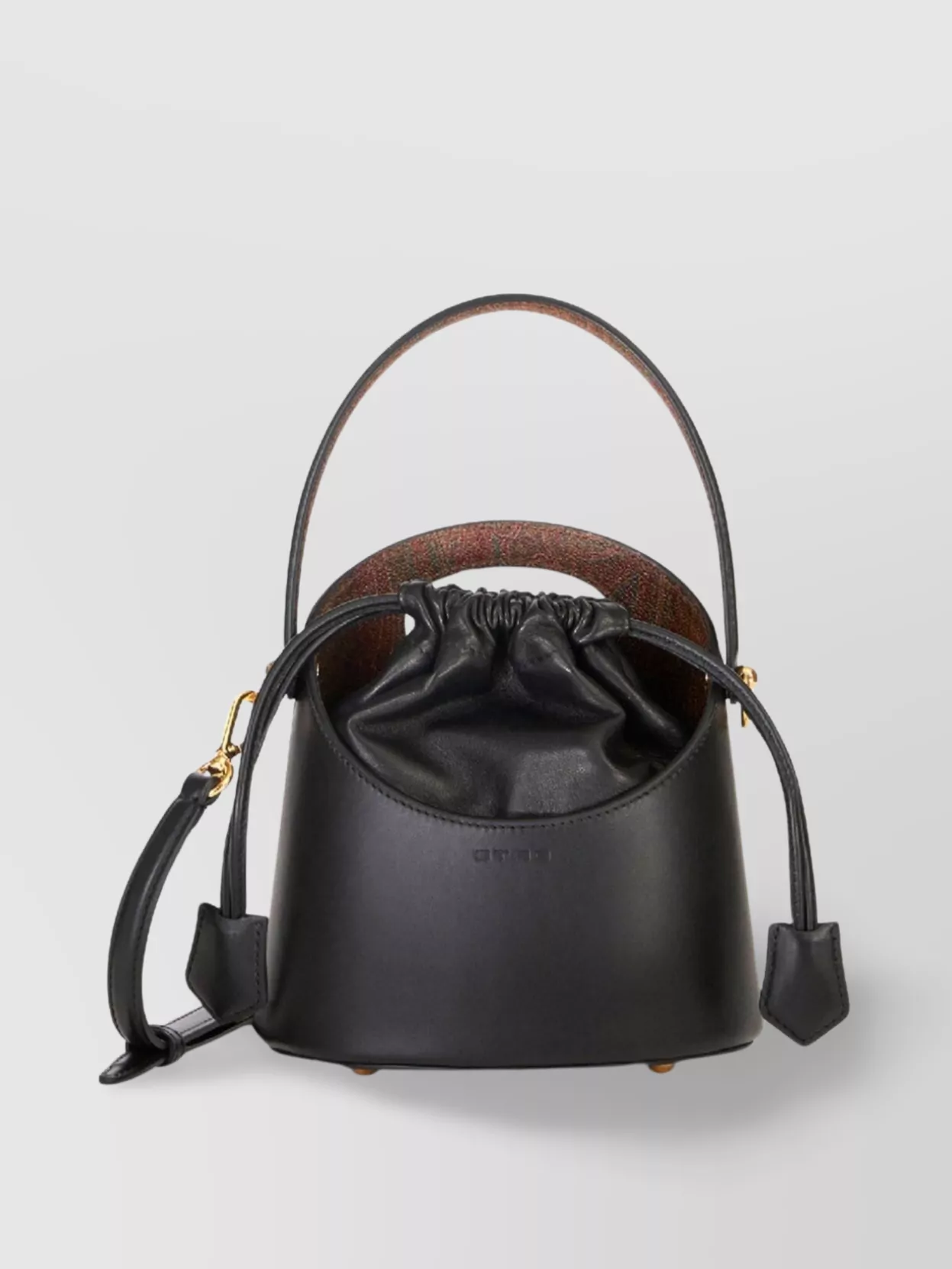 Shop Etro Versatile Lambskin Bucket Bag In Black