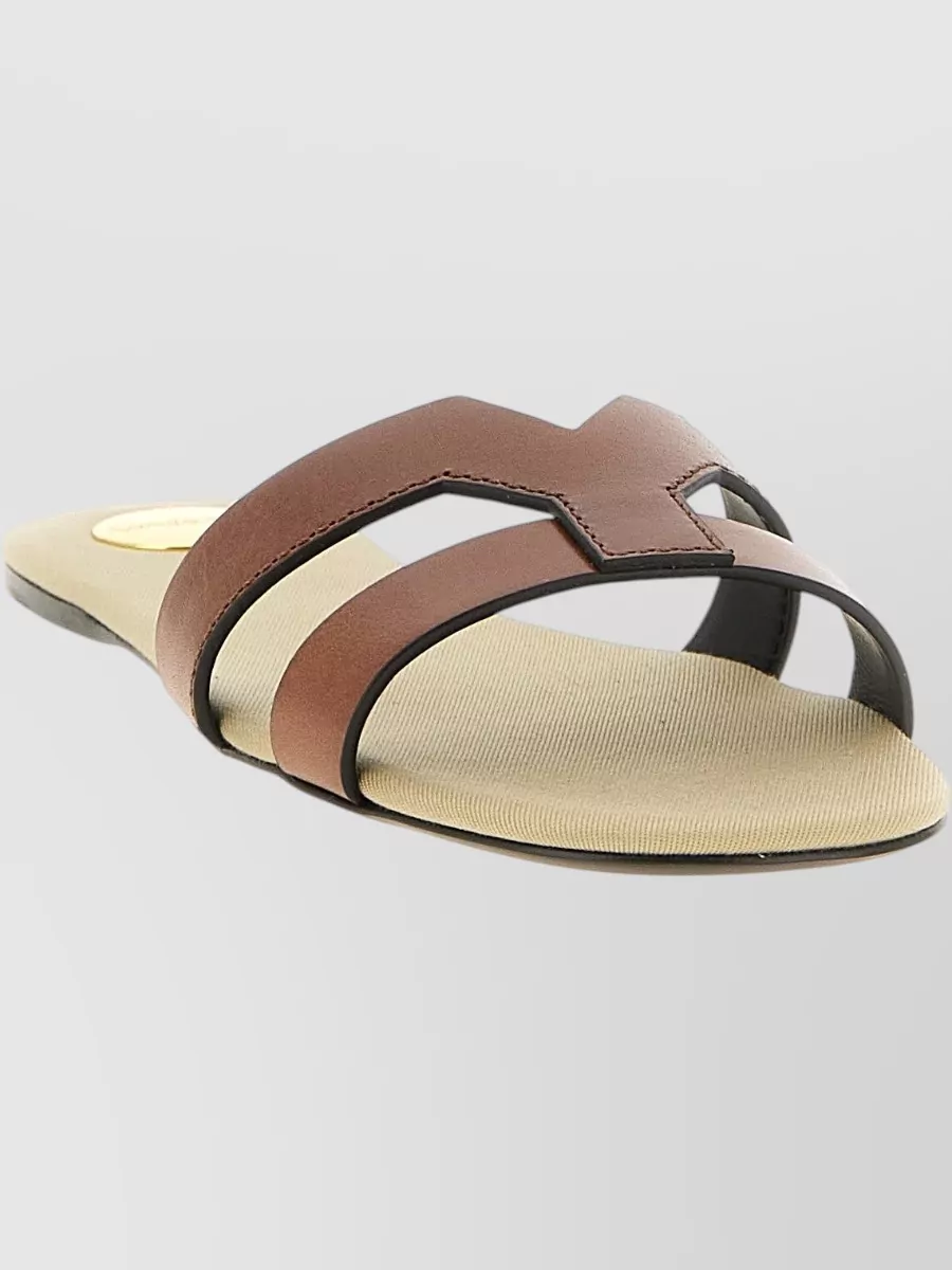 Saint Laurent Leather Cutout Slides
