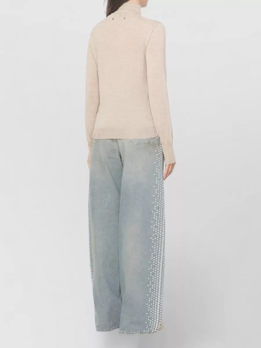 Golden Goose High Neck Turtleneck Wool Sweater Long Sleeves