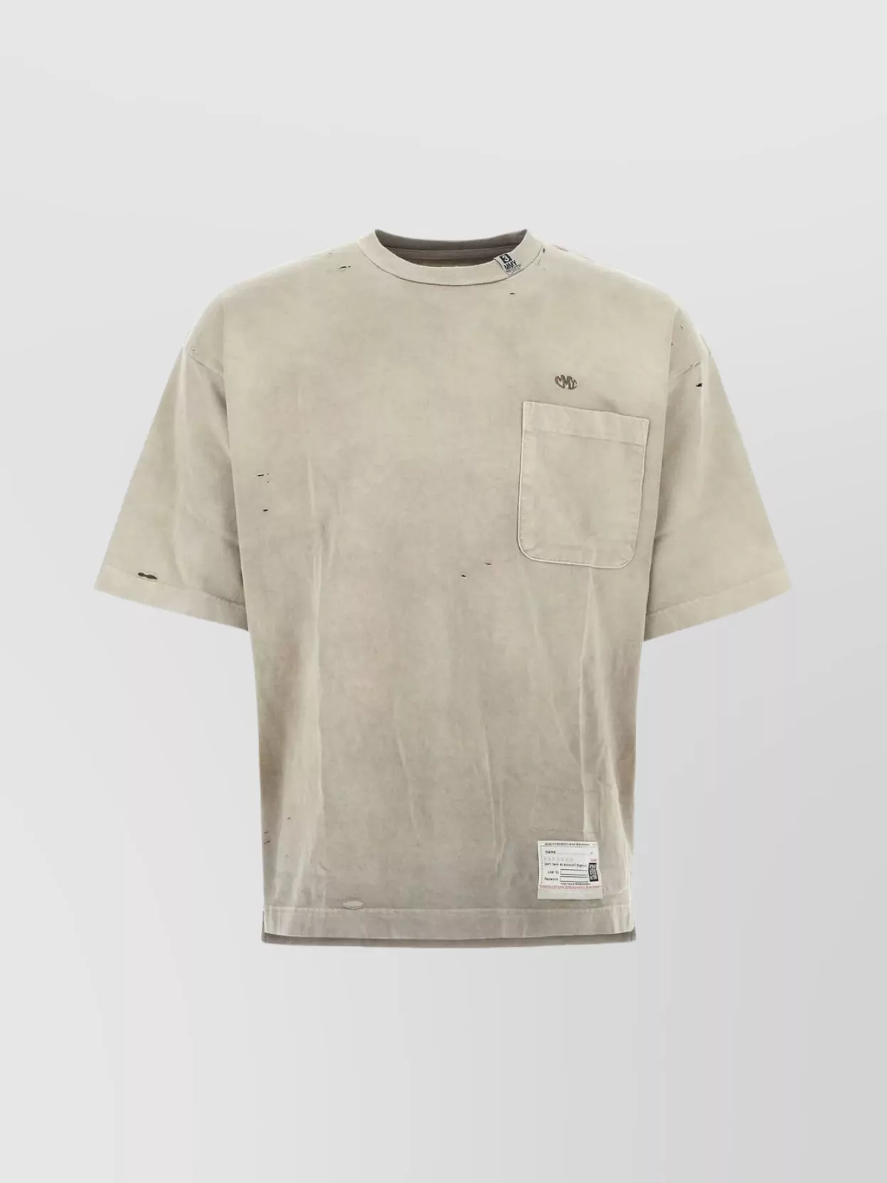 Miharayasuhiro Chest Pocket Distressed Cotton T-shirt In Multi