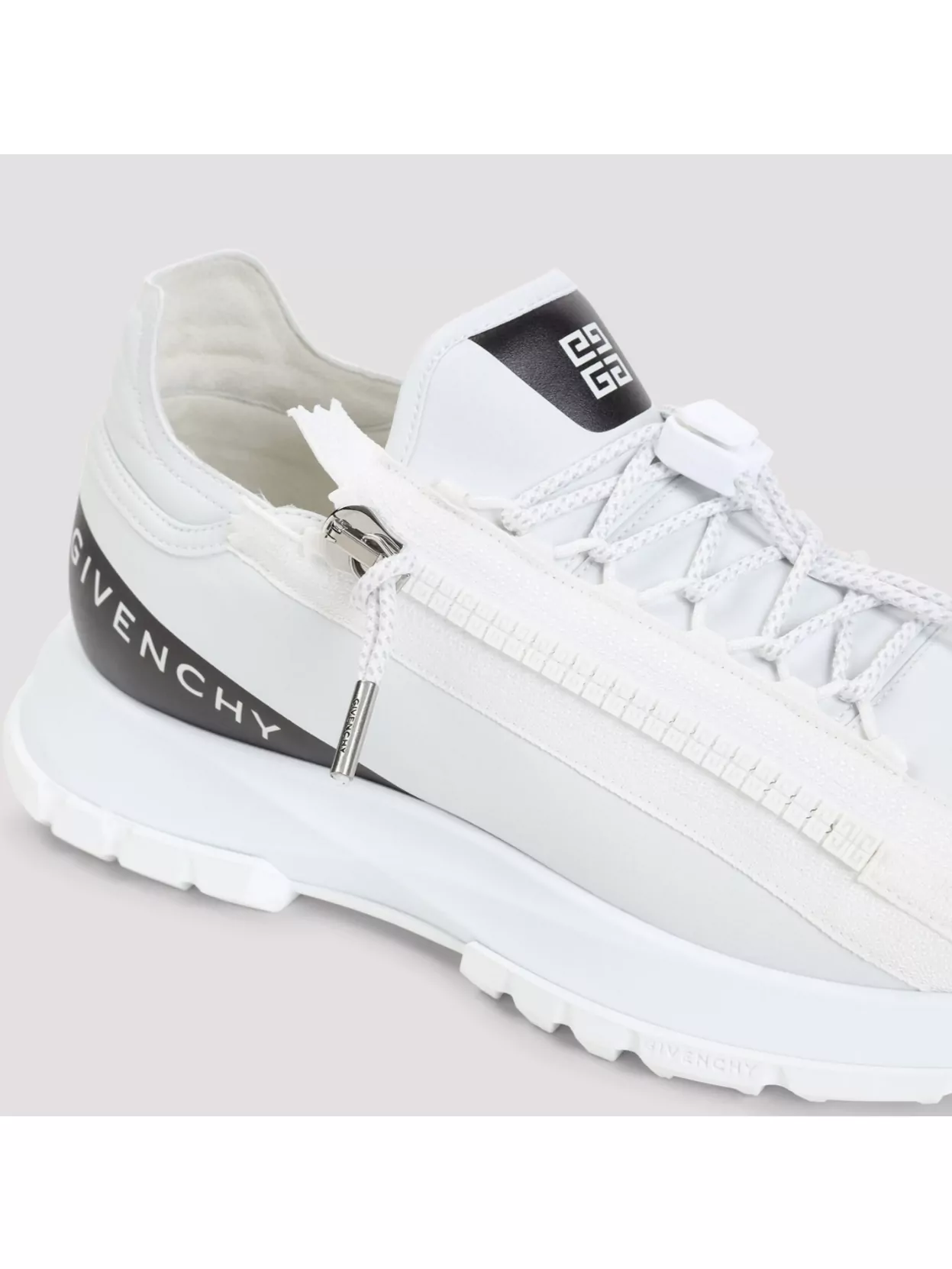 Givenchy Men Spectre Runner Leather Sneakers With 4g Side Zip Detail In Multi