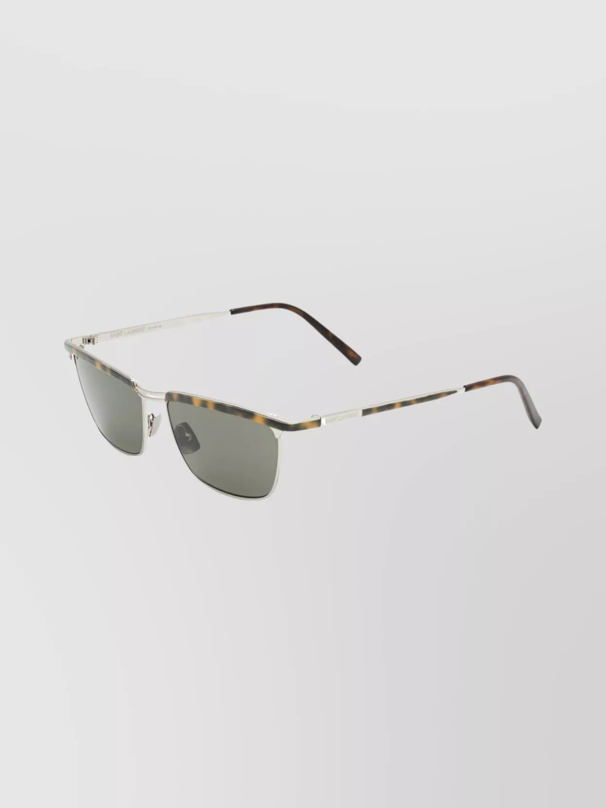 Saint Laurent Square Tortoiseshell Sunglasses Metal Arms