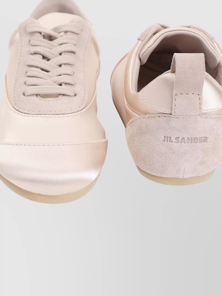 Jil Sander Satin And Suede Low-Top Sneakers