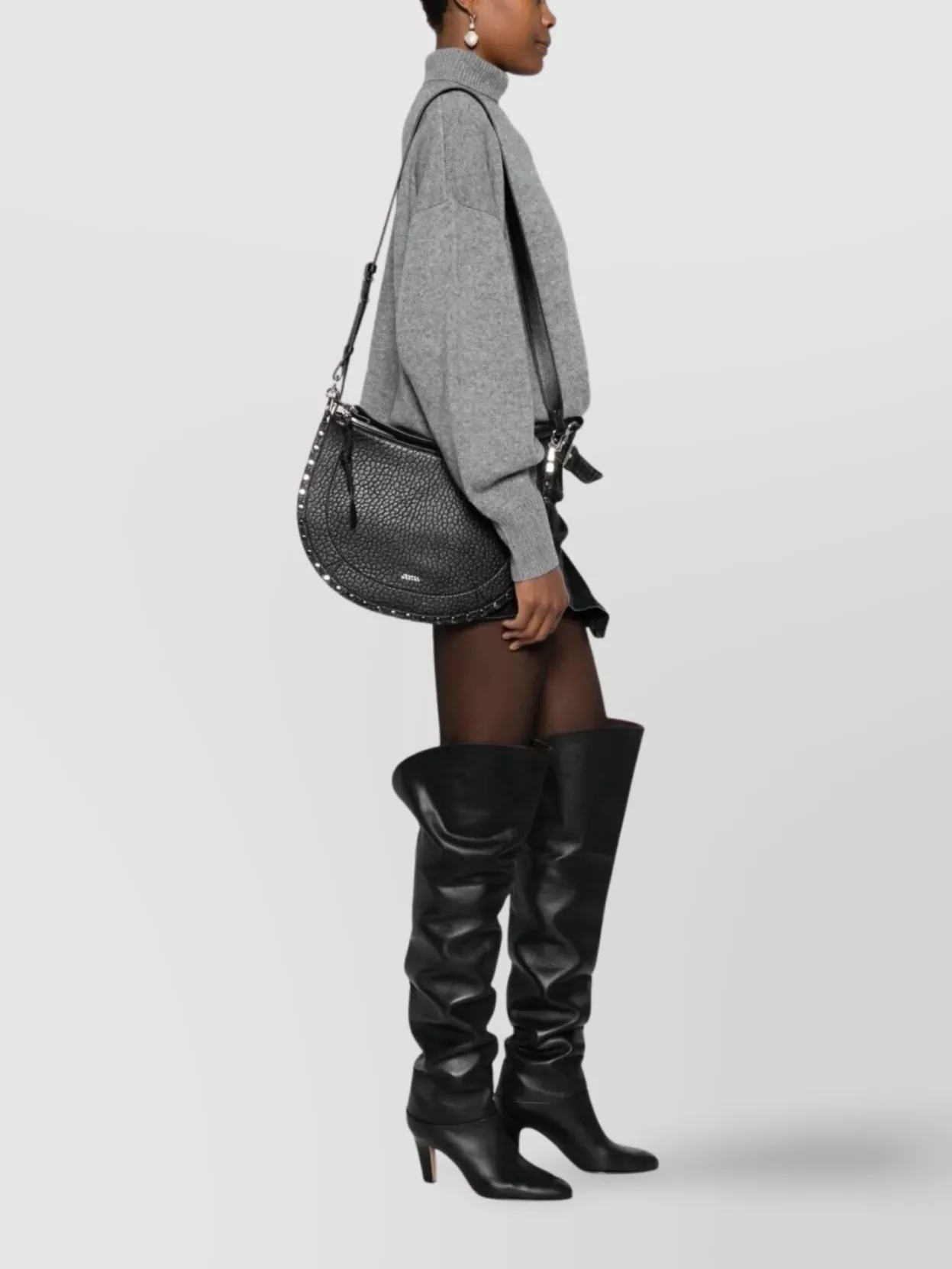 Isabel Marant Soft Zip Shoulder Bag With Studded Detail