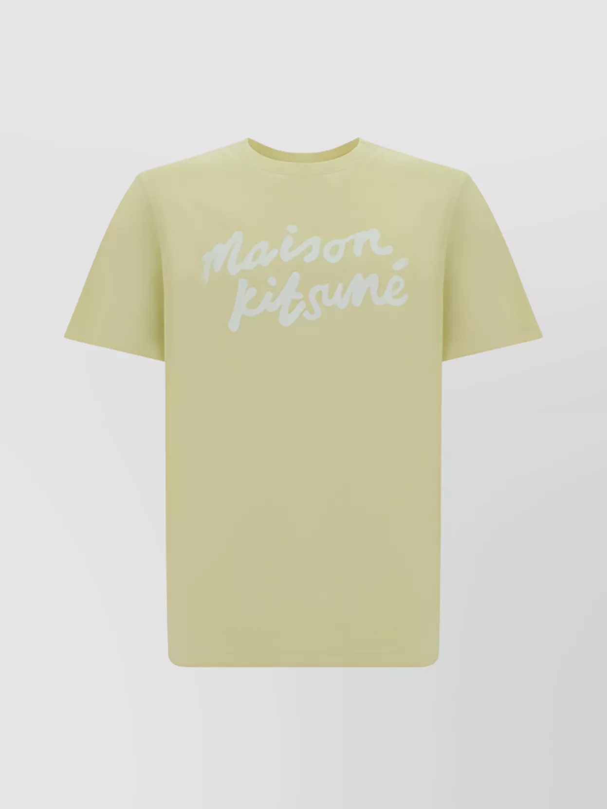 Maison Kitsuné Cotton Ribbed Crew Neck T-shirt In Yellow