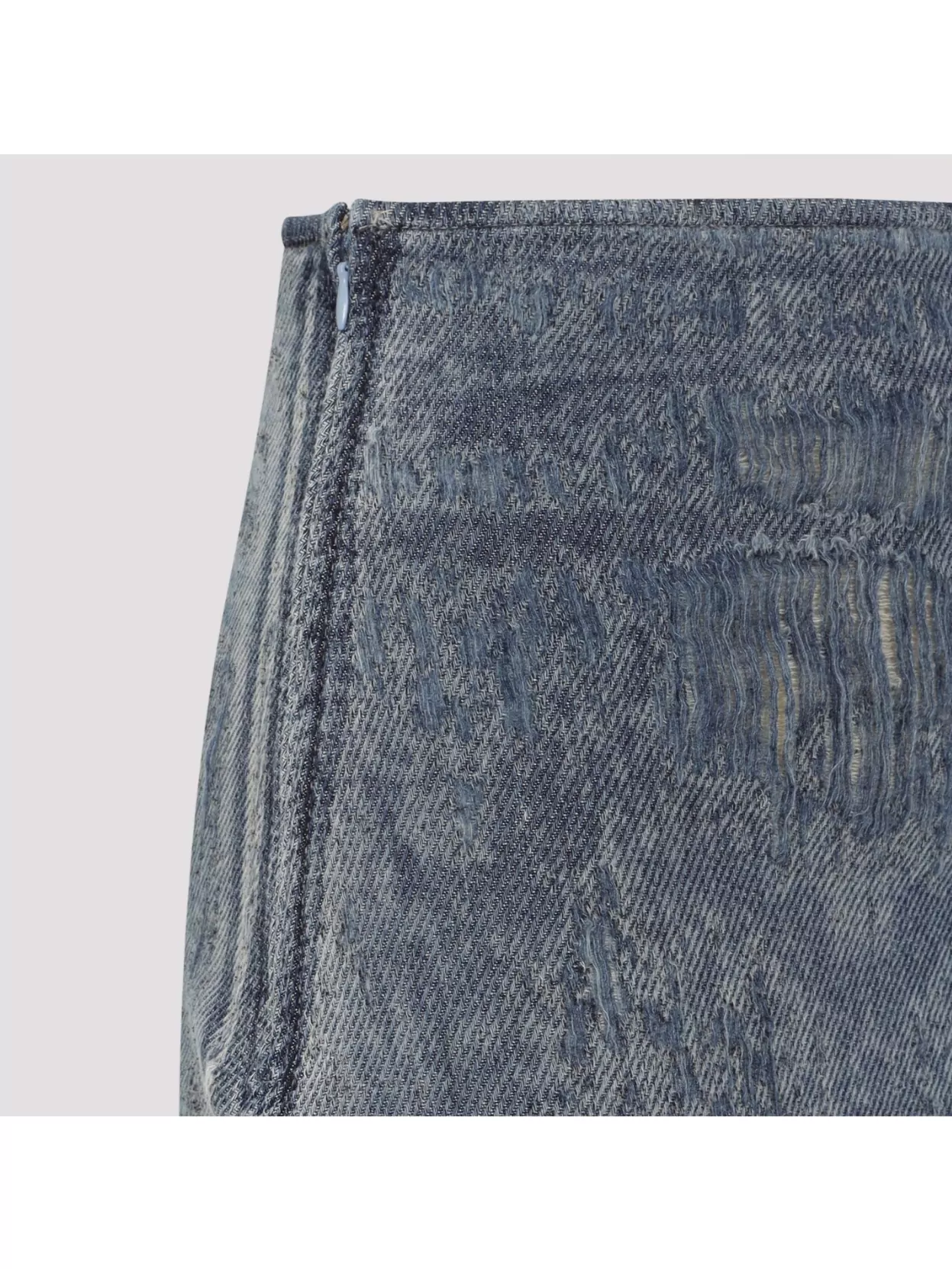 Diesel Faded Blue Denim Maxi Skirt With Side Slit