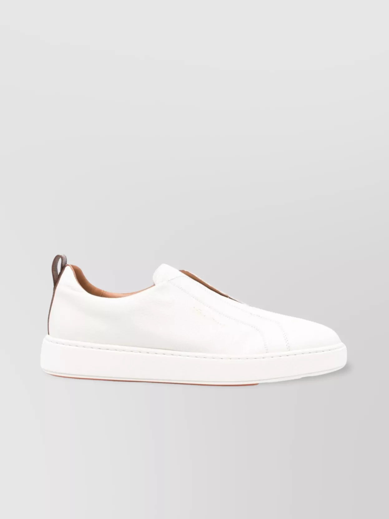 Santoni Victory Leather Sneaker Contrast Heel