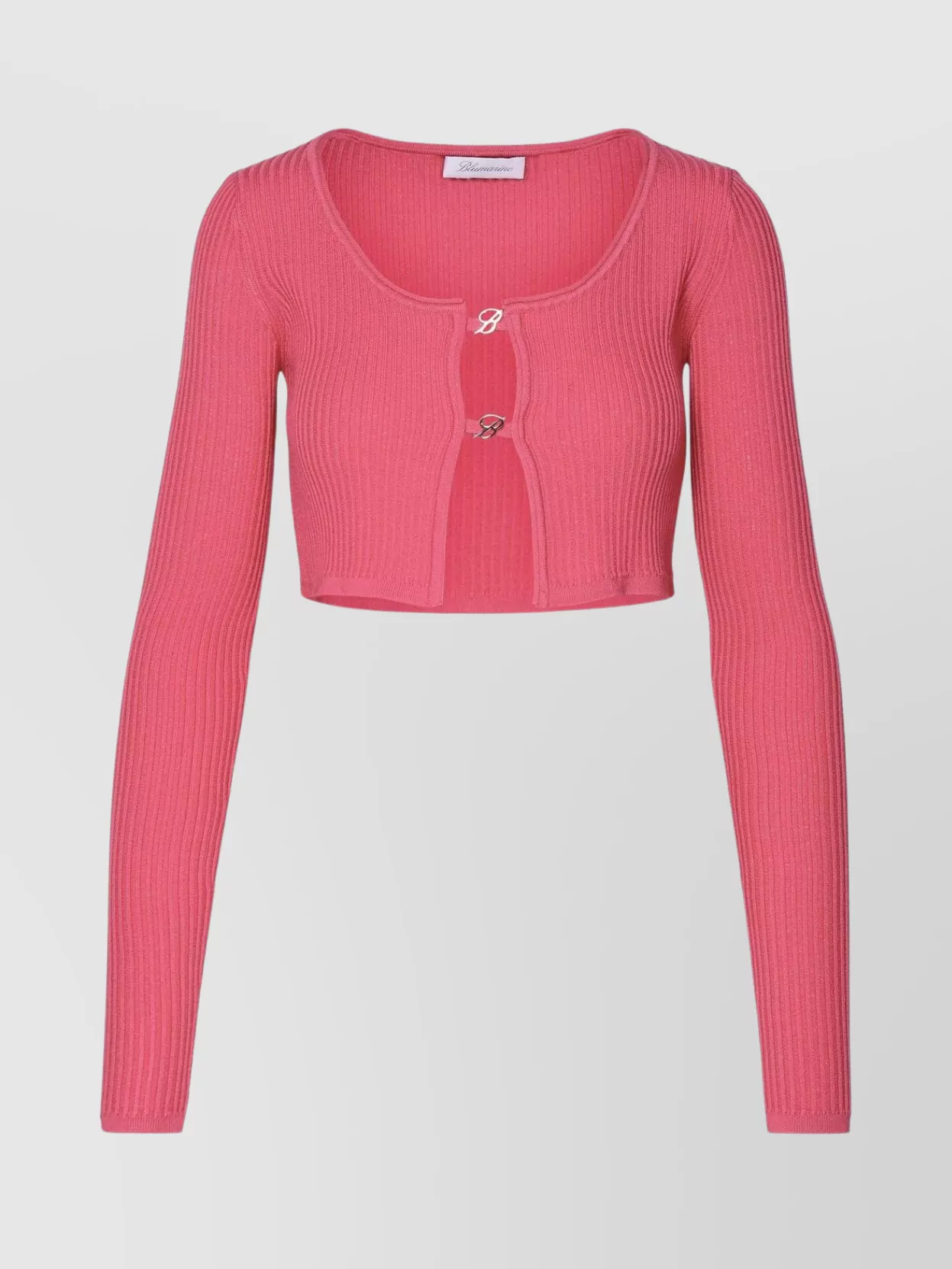 Shop Blumarine Cropped Viscose Blend Sweater