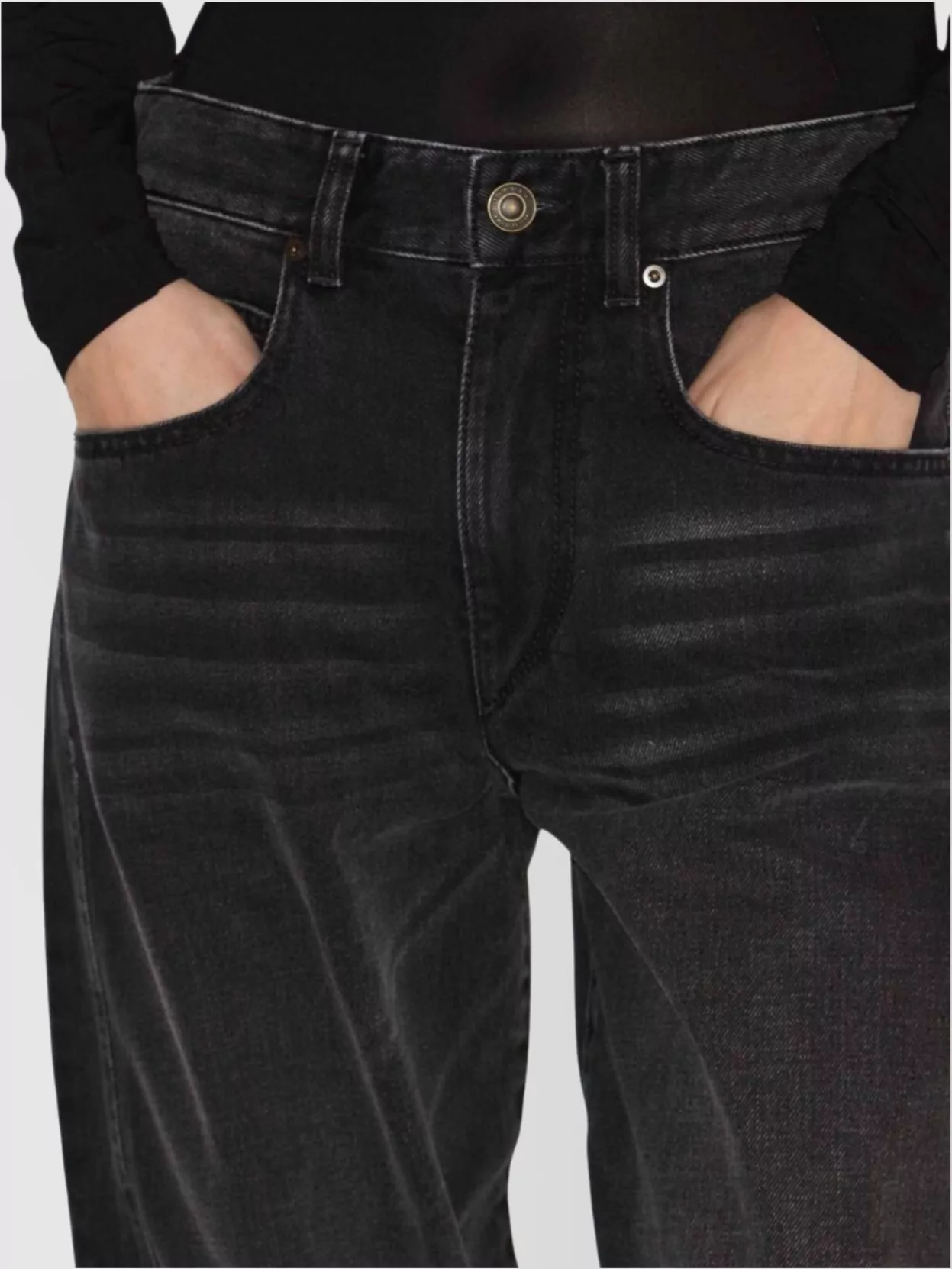 Isabel Marant Oriane Faded Denim Trousers With Contrast Stitching