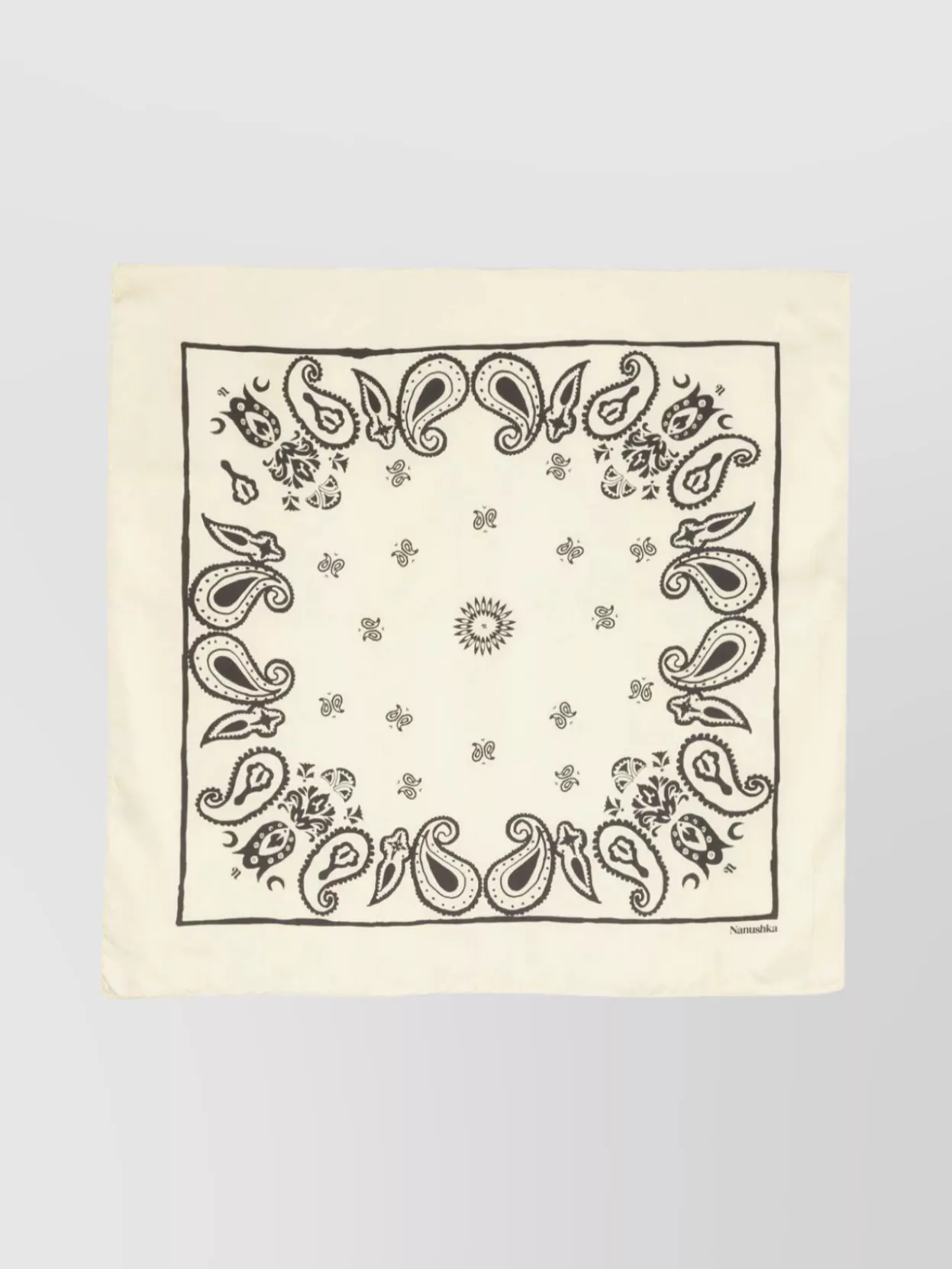 Nanushka Paisley-print Silk Scarf In Cream