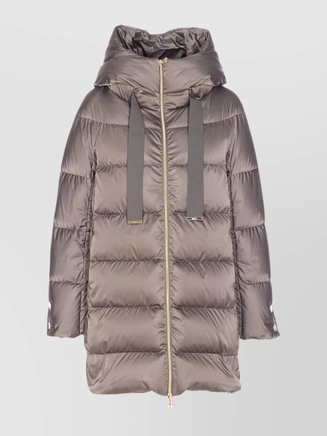 Herno Women's Down Jacket Maxi Buttons In Brown