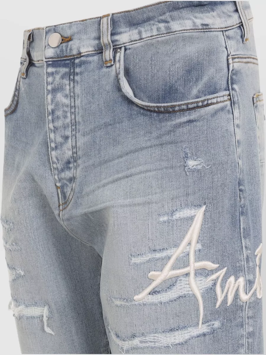 Amiri Denim Repaired Slim Jeans