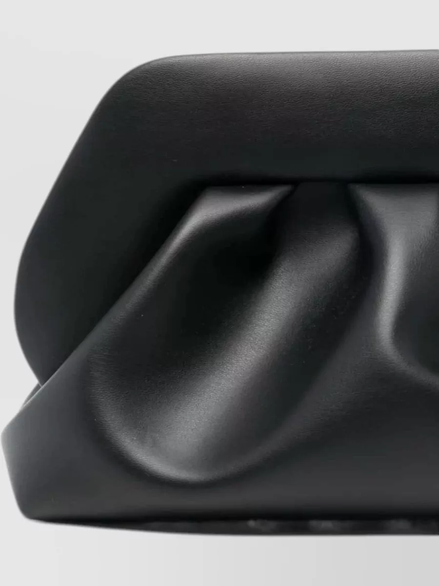 Themoiré Bios Medium Vegan Leather Gathered Clutch Bag