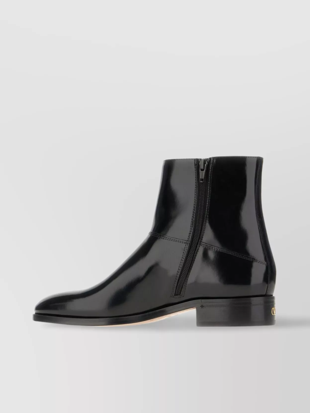 Valentino Garavani Block Heel Leather Ankle Boots
