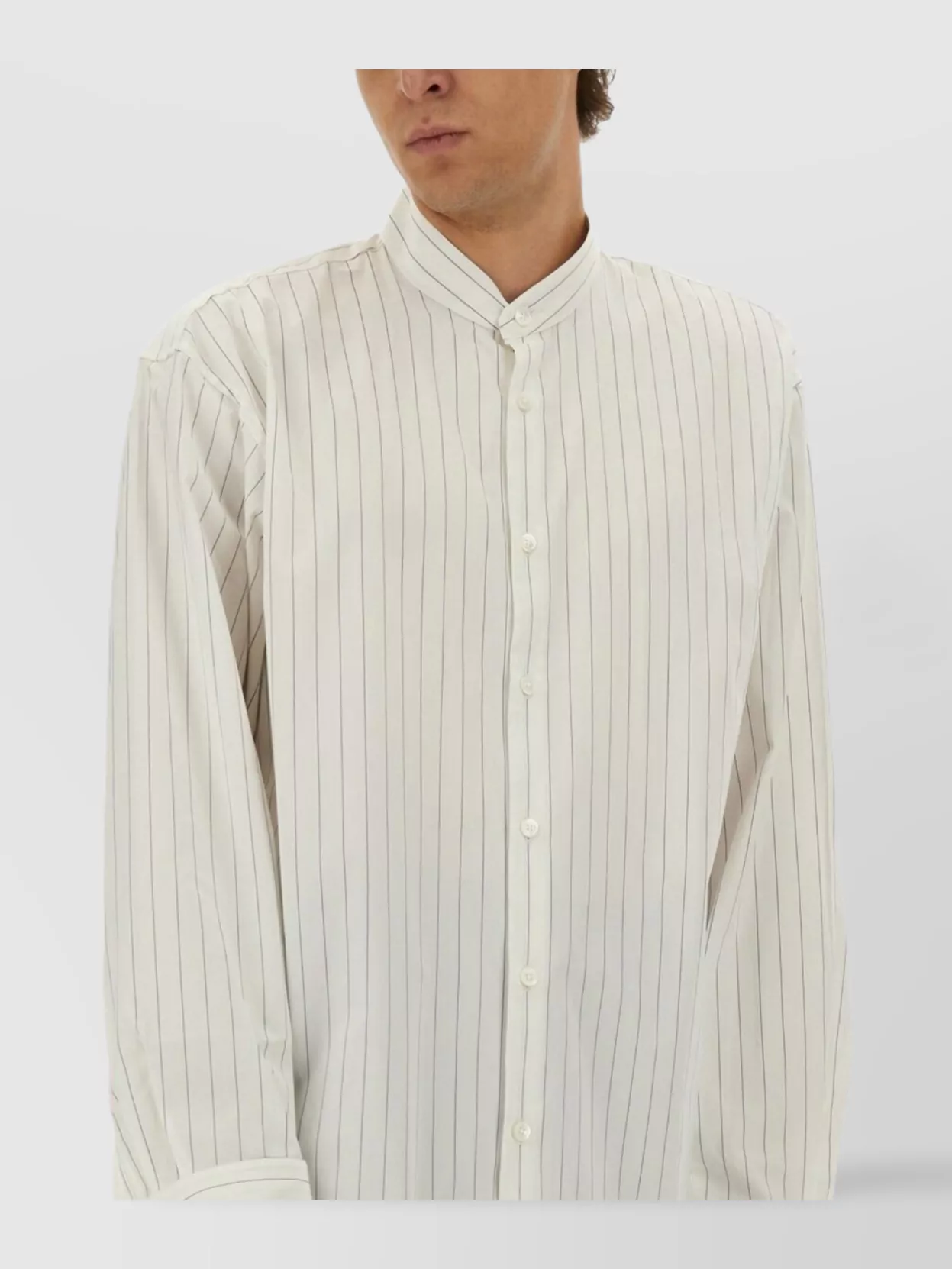 Dries Van Noten Long Sleeve Striped Shirt With Point Collar