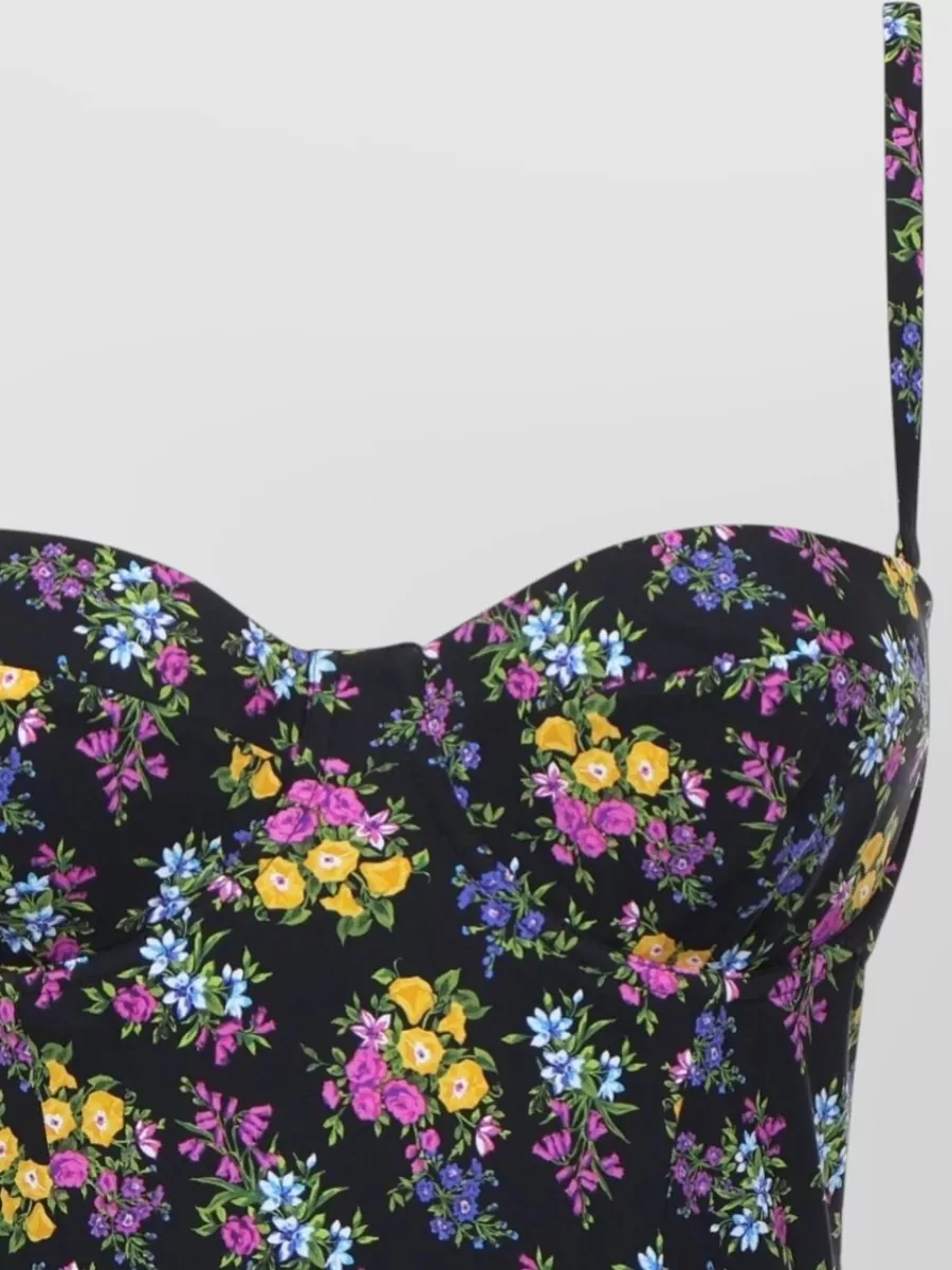 Dolce&Gabbana Floral Sweetheart Neckline Padded Swimsuit