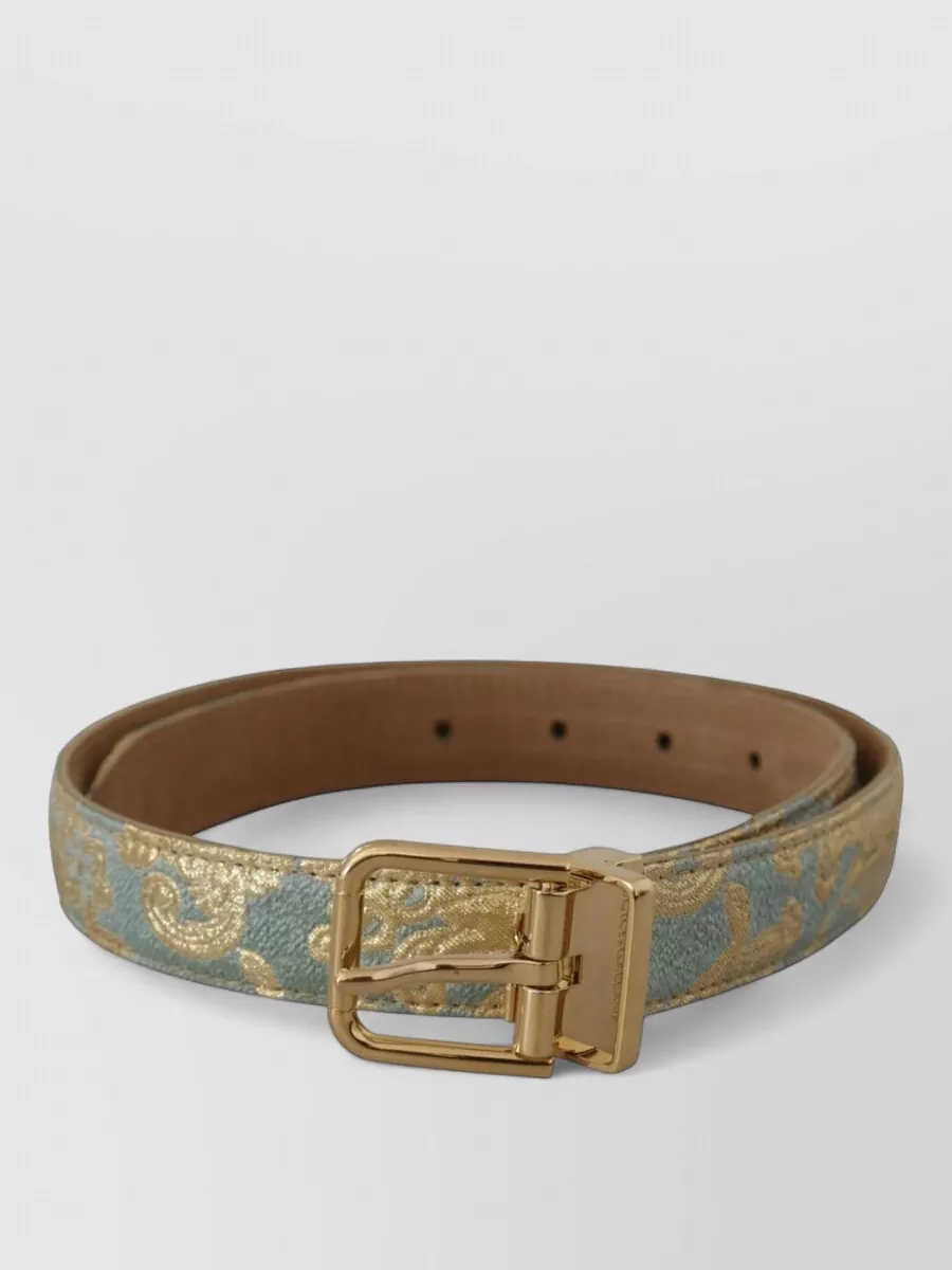 Dolce&Gabbana Leather Jacquard Belt