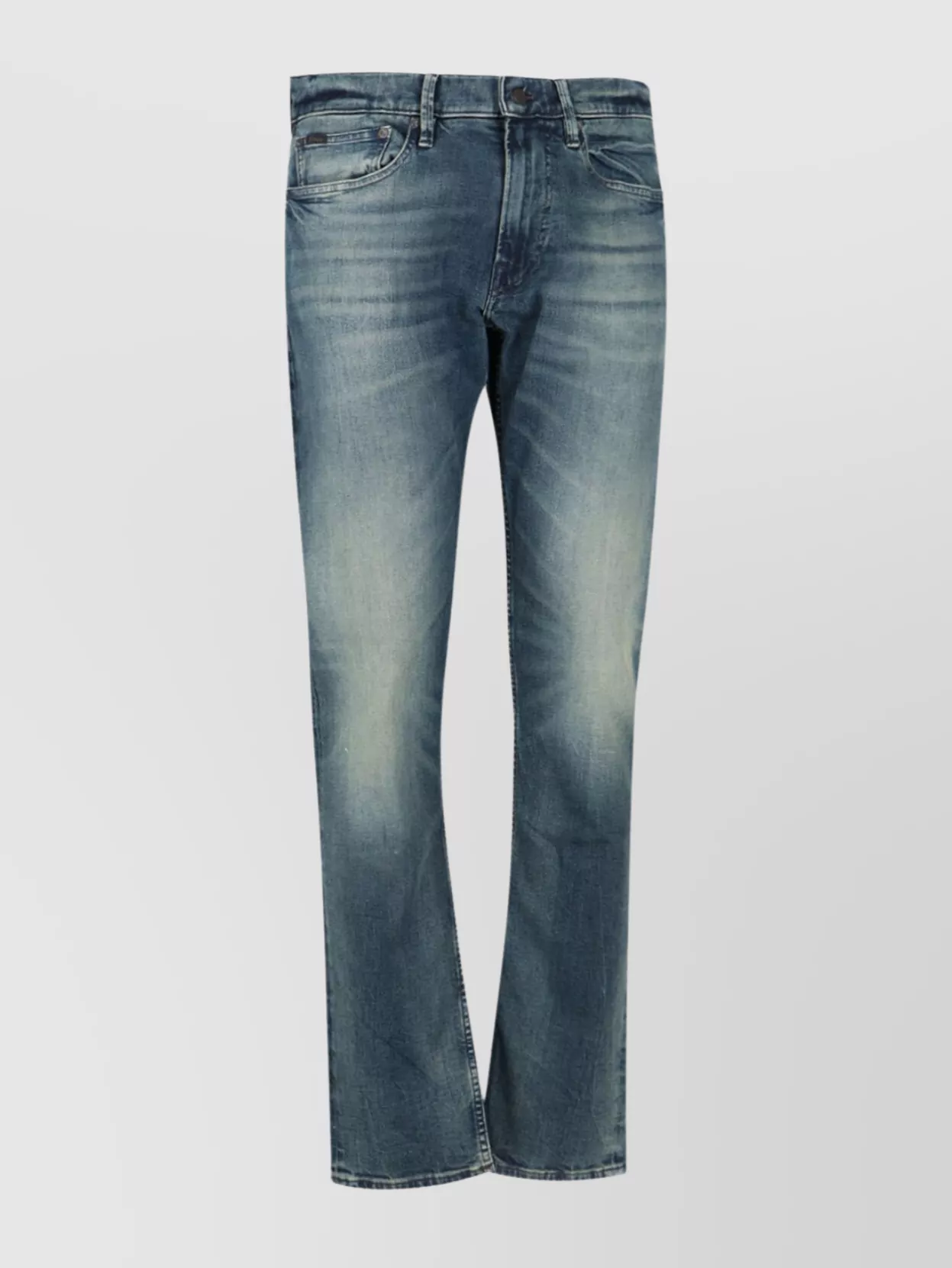 Polo Ralph Lauren Straight Trousers With Belt Loops And Faded Effect