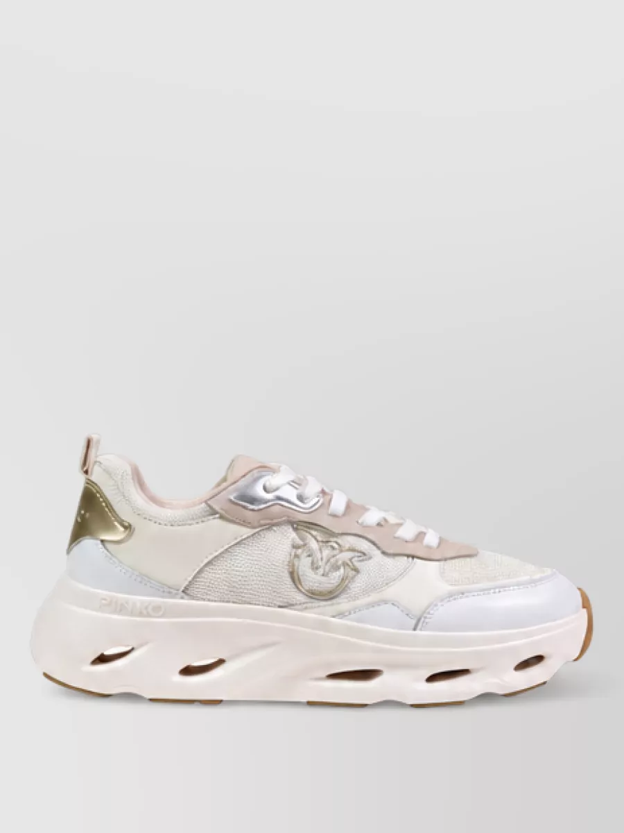 Pinko Leather Chunky Low-Top Sneakers