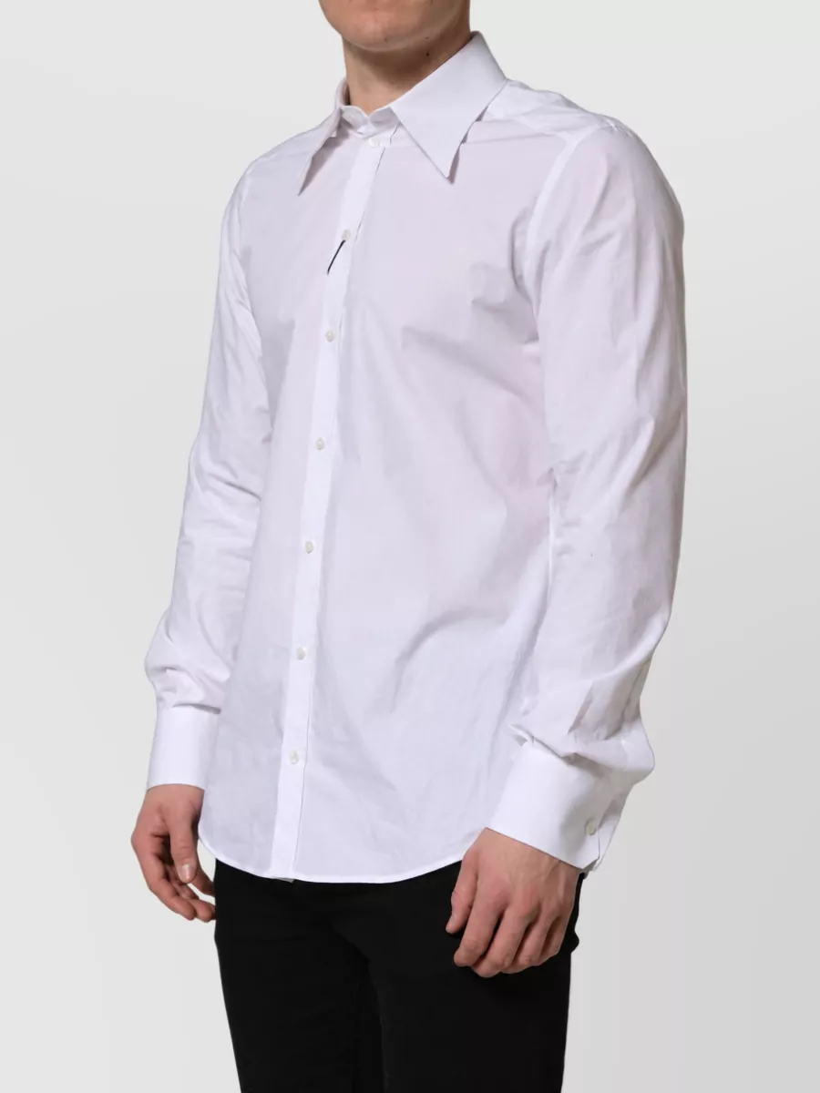 Dolce&Gabbana Silk Cotton Long-Sleeve Polo Shirt
