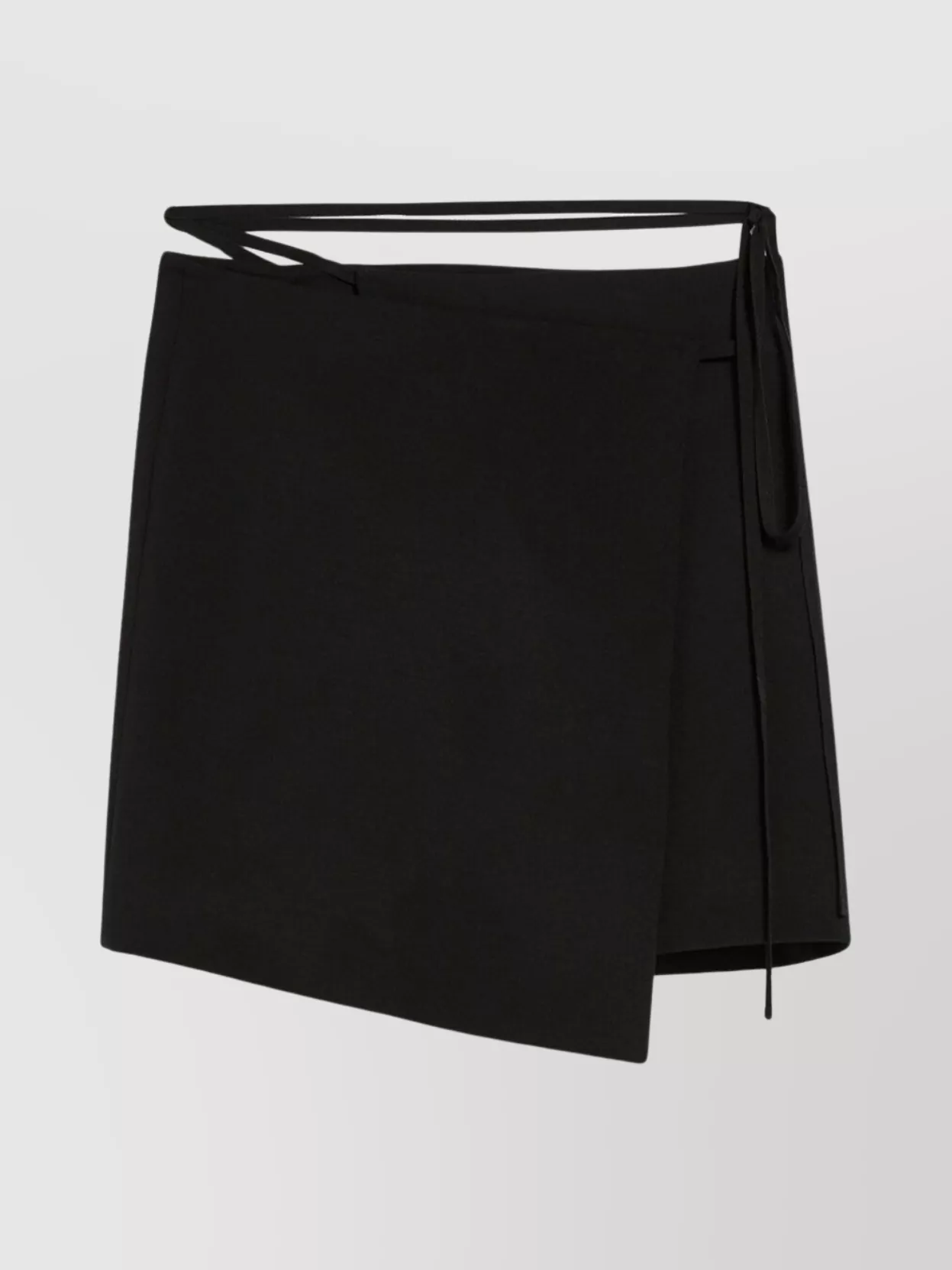 Shop Sportmax Asymmetrical Low-waisted Wool Wrap Skirt In Black