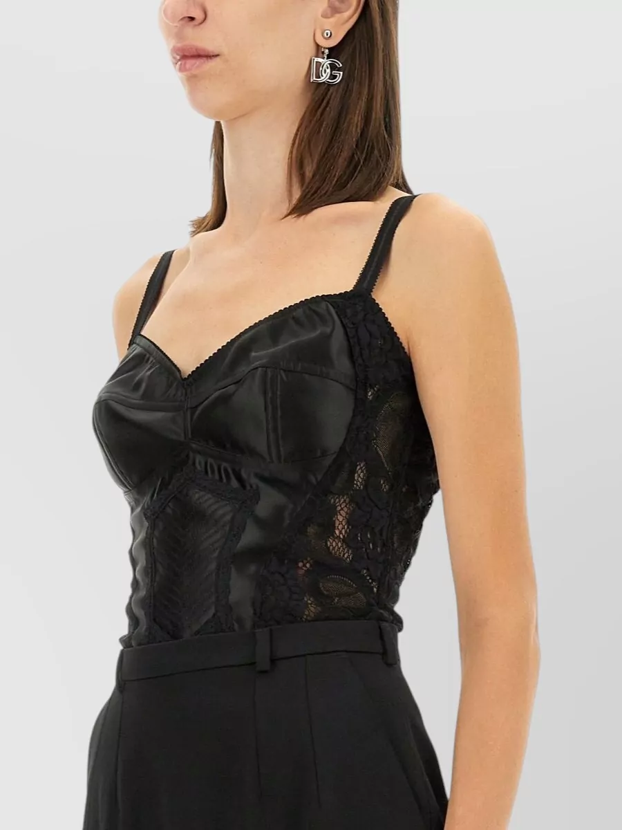 Dolce & Gabbana Satin And Lace Corsetry Top