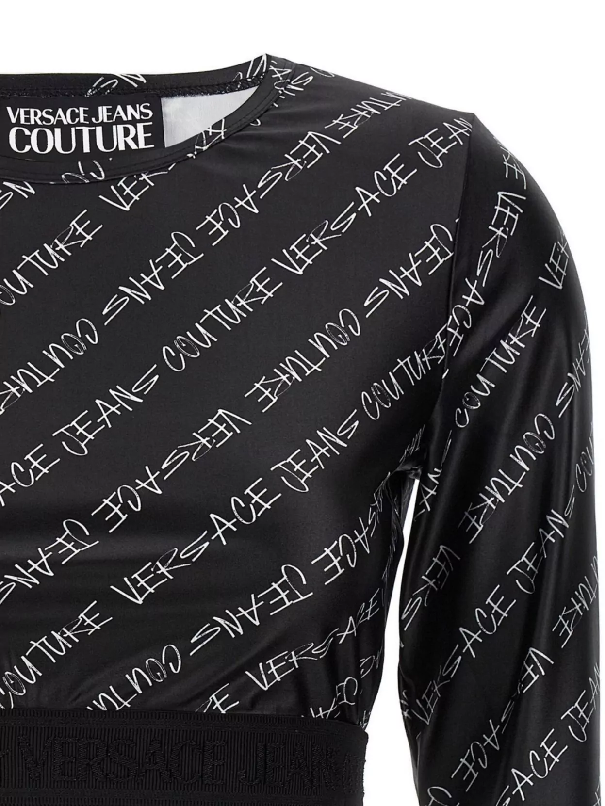 Versace Jeans Couture Top Logo Print Long Sleeves