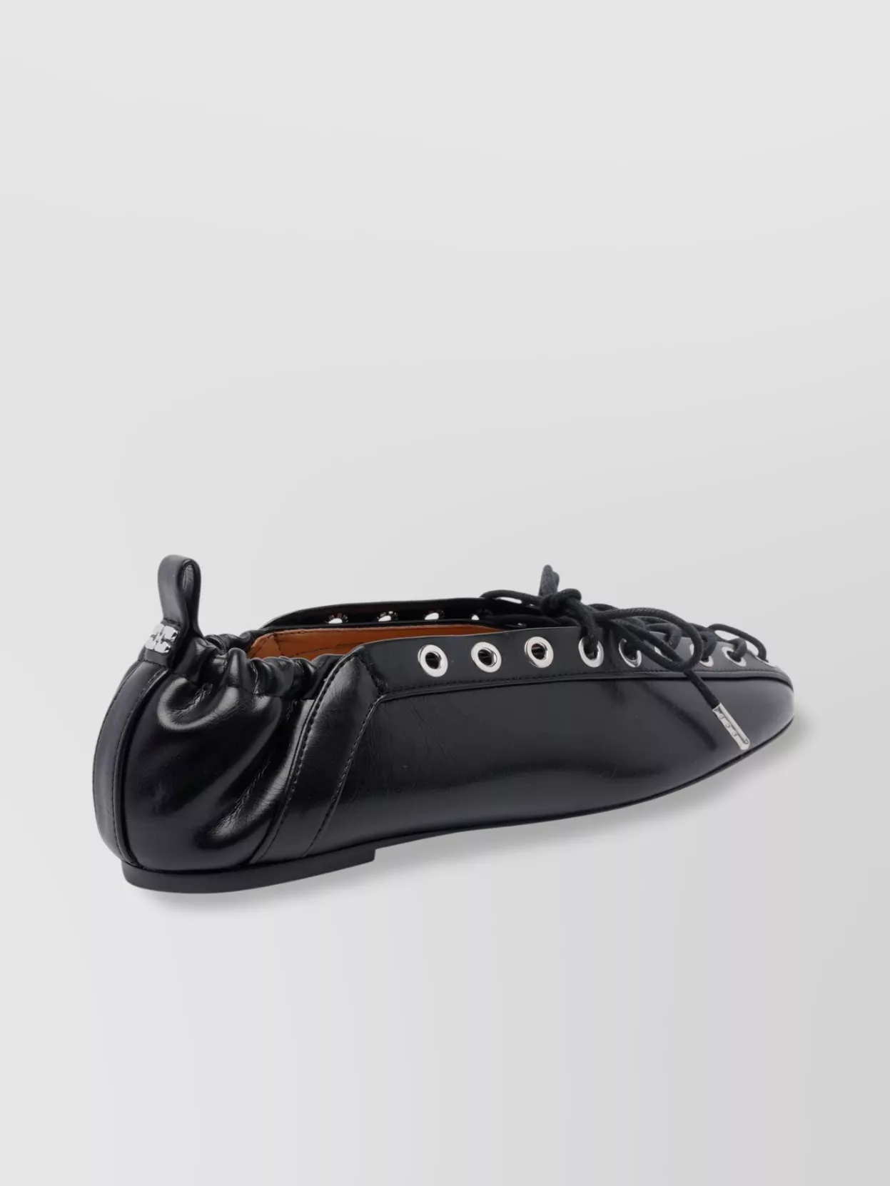 Ganni Eyelet Detailing Ballerina Shoes With Flat Sole