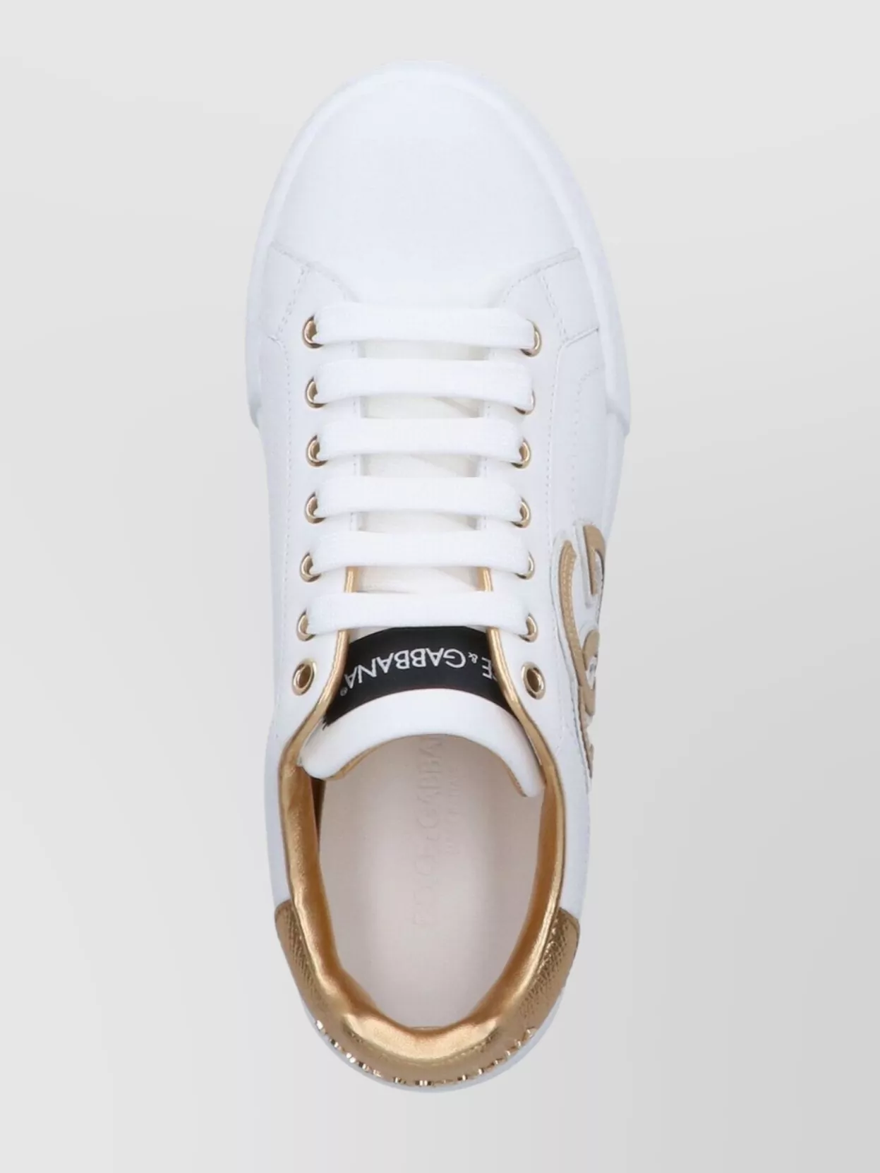 Shop Dolce & Gabbana Low Top Sneakers Gold Accents