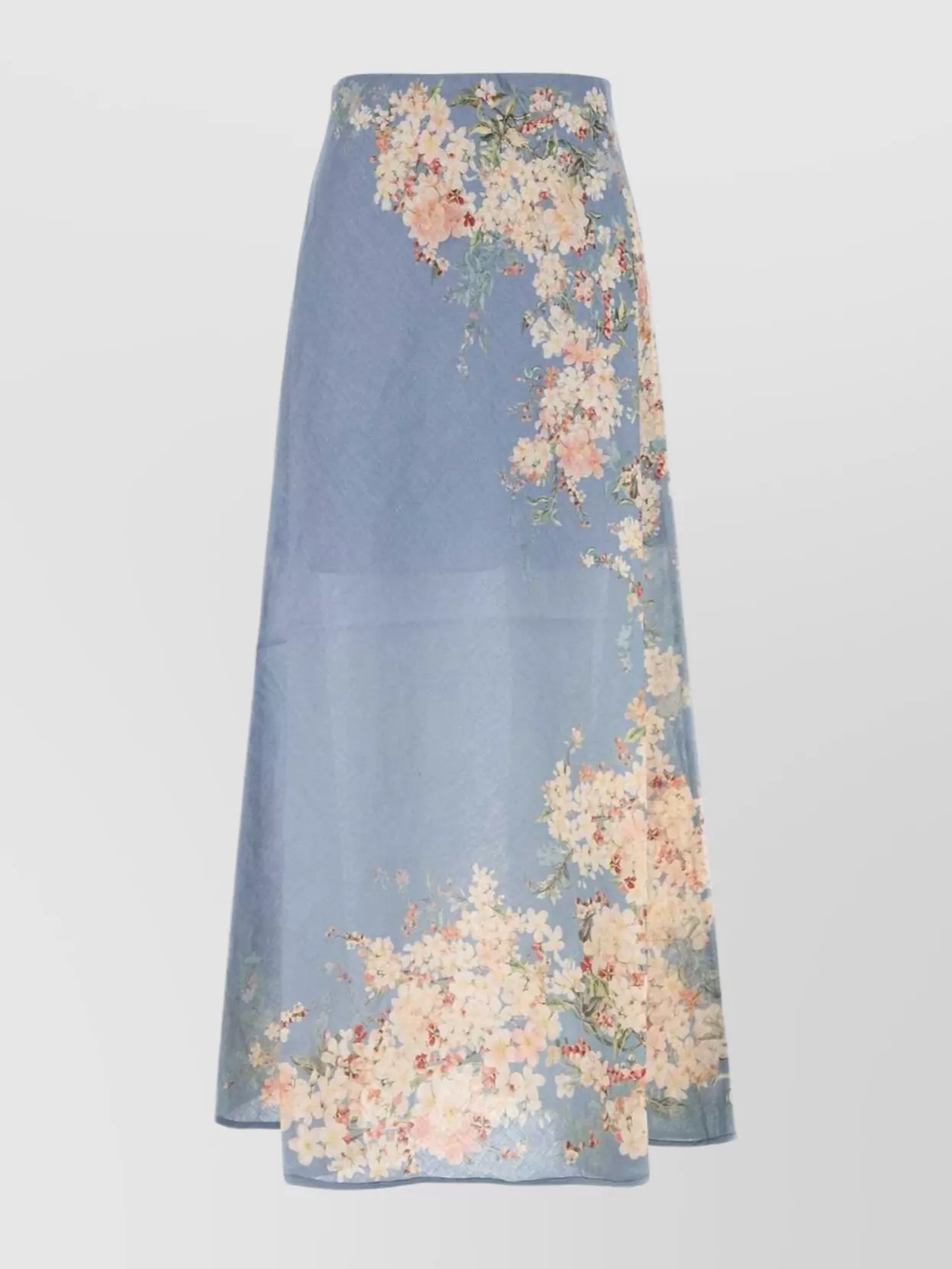 Zimmermann Layered floral midi skirt with sheer overlay